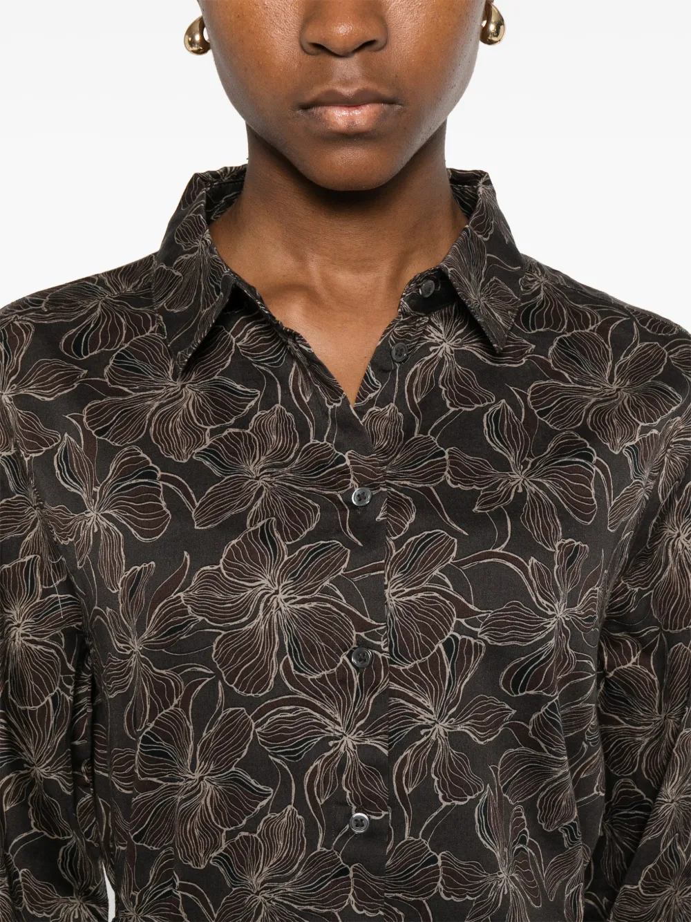 Marc O'polo Floral-pattern Shirt In Gray