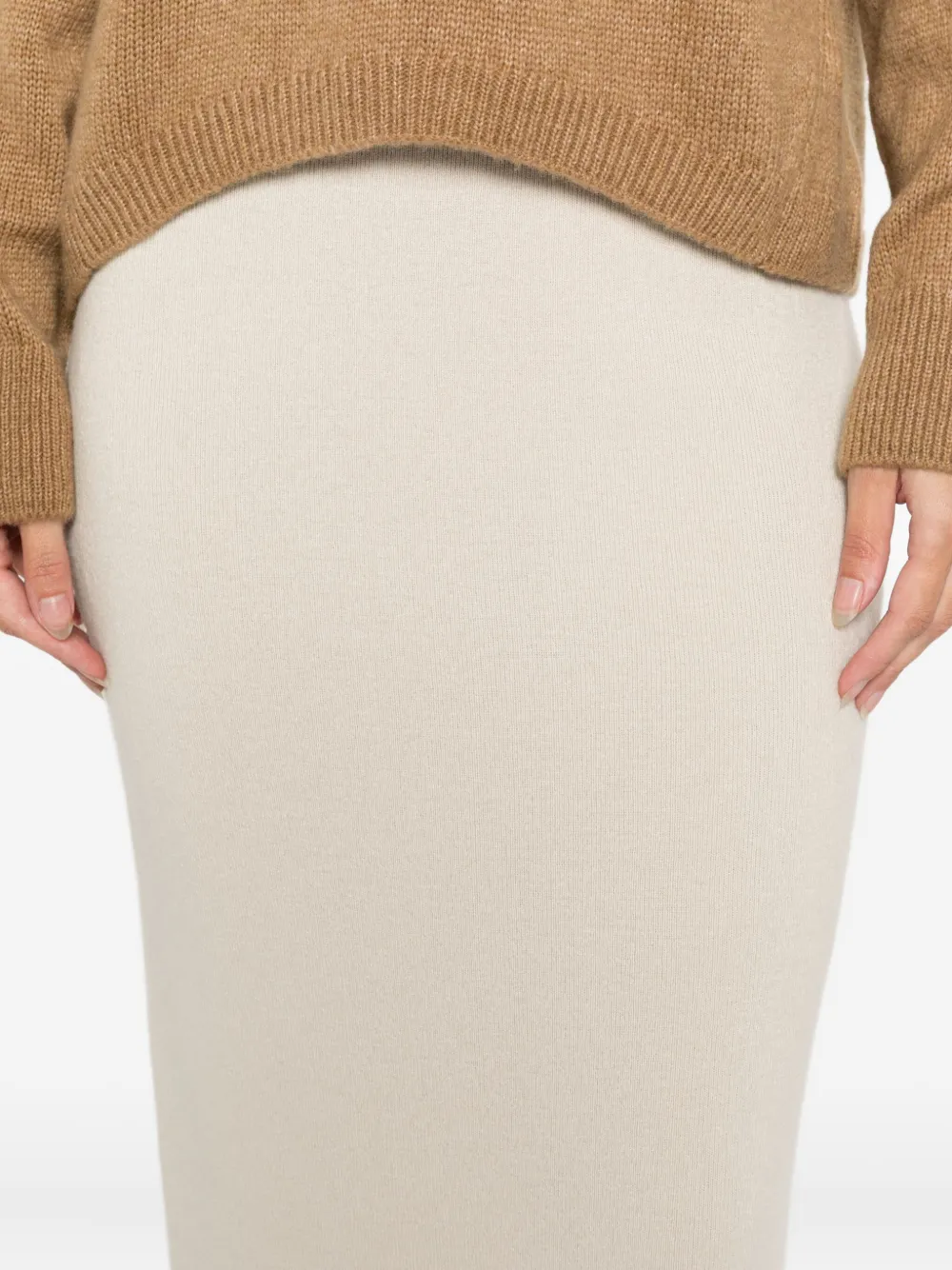 Marc O'polo Knitted Midi Skirt In White