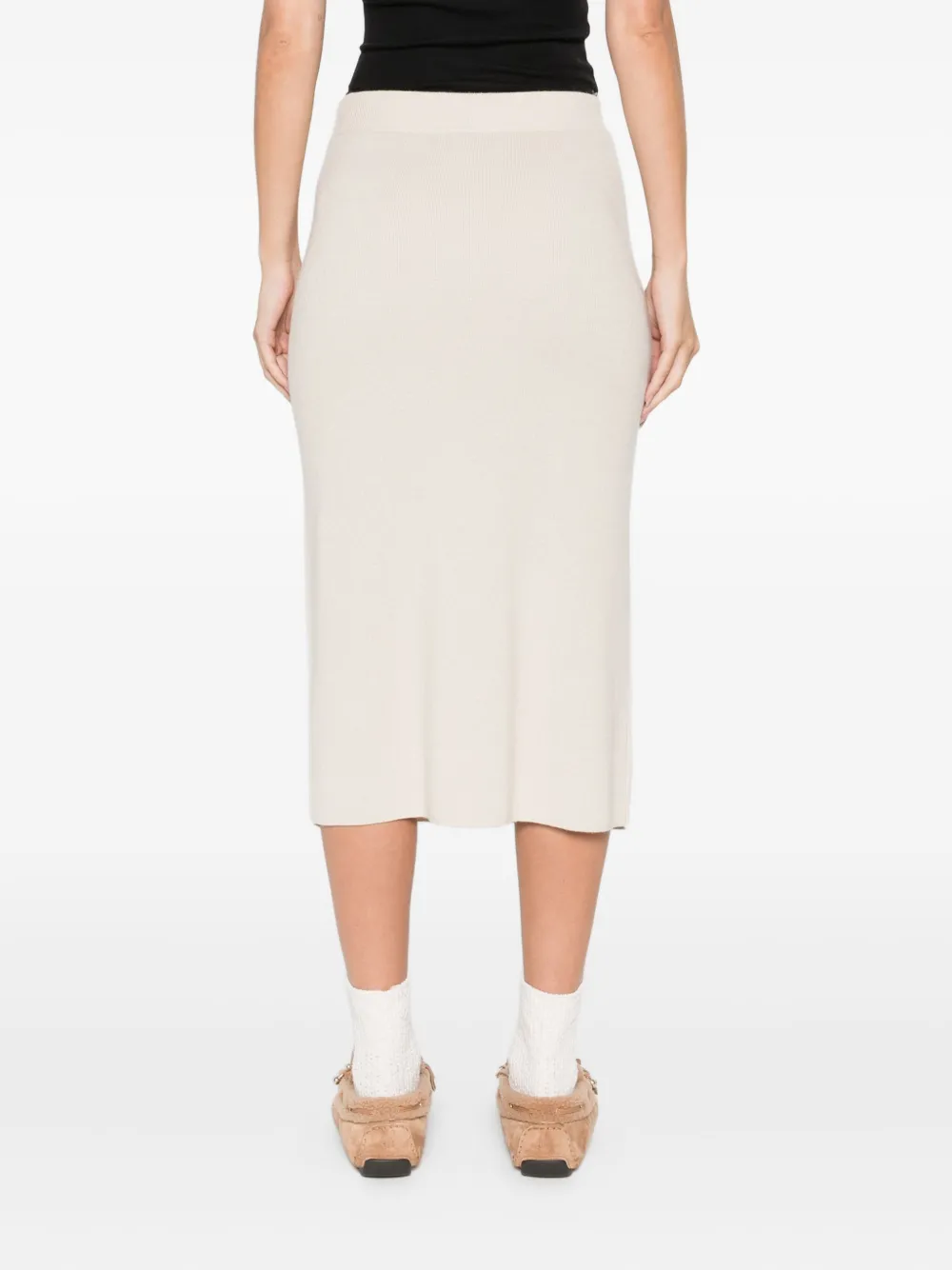 Marc O'polo Knitted Midi Skirt In White
