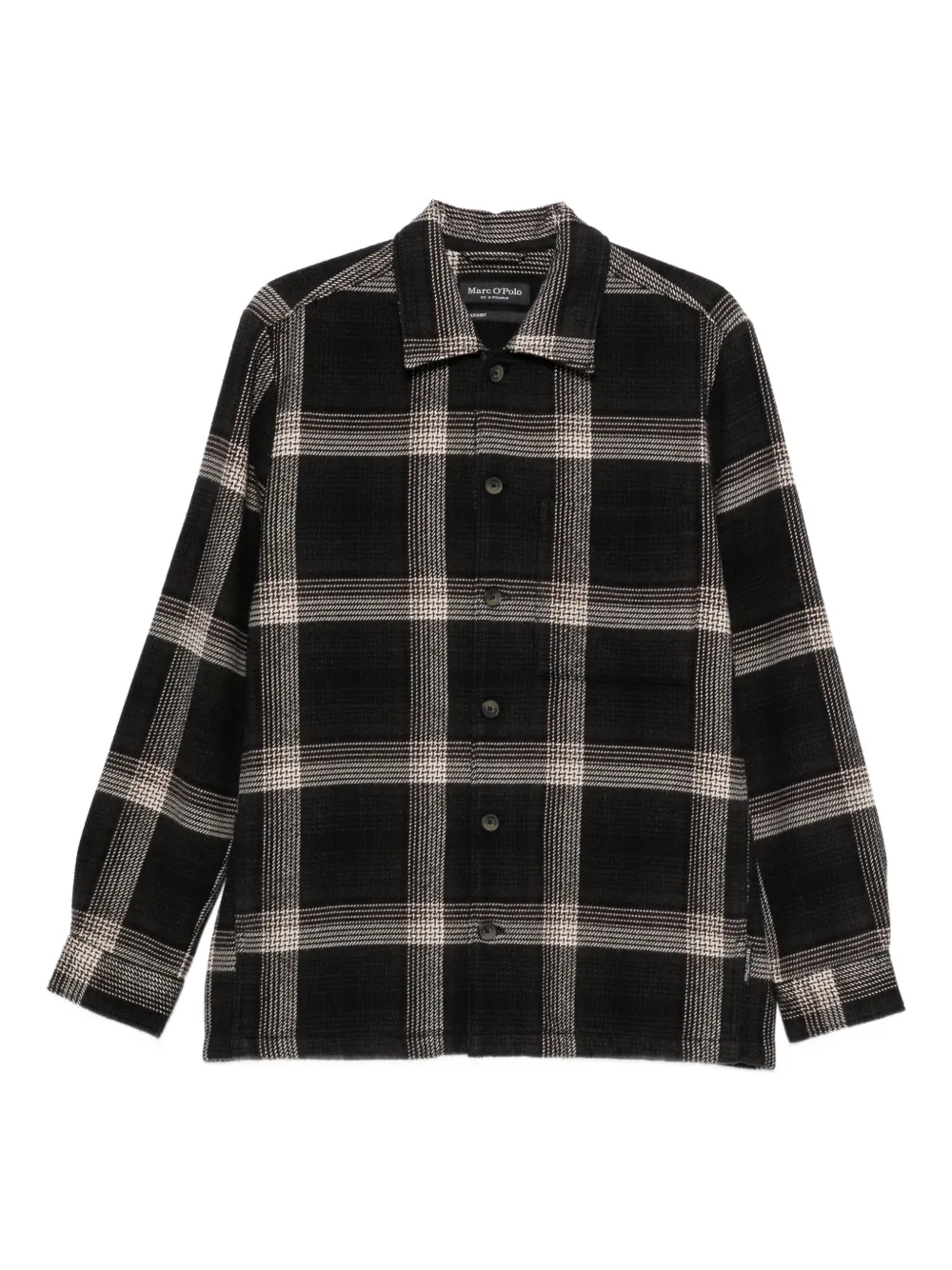 Marc O'Polo buttoned check overshirt | Black | Image 1