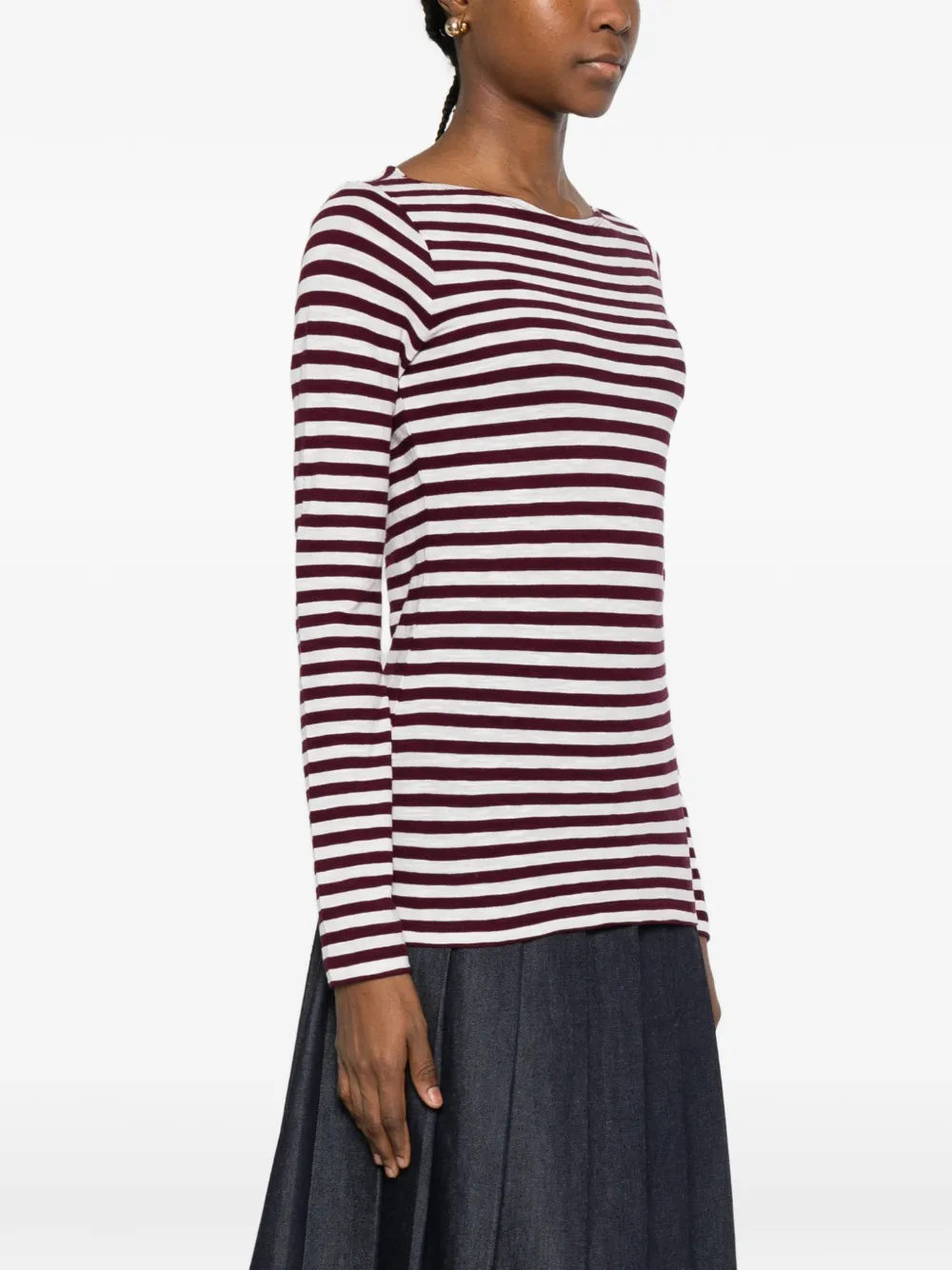Marc O'polo Striped Long-sleeve T-shirt In White