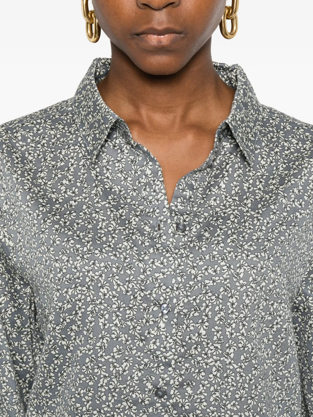 Marc O'polo Floral-print Blouse In Gray