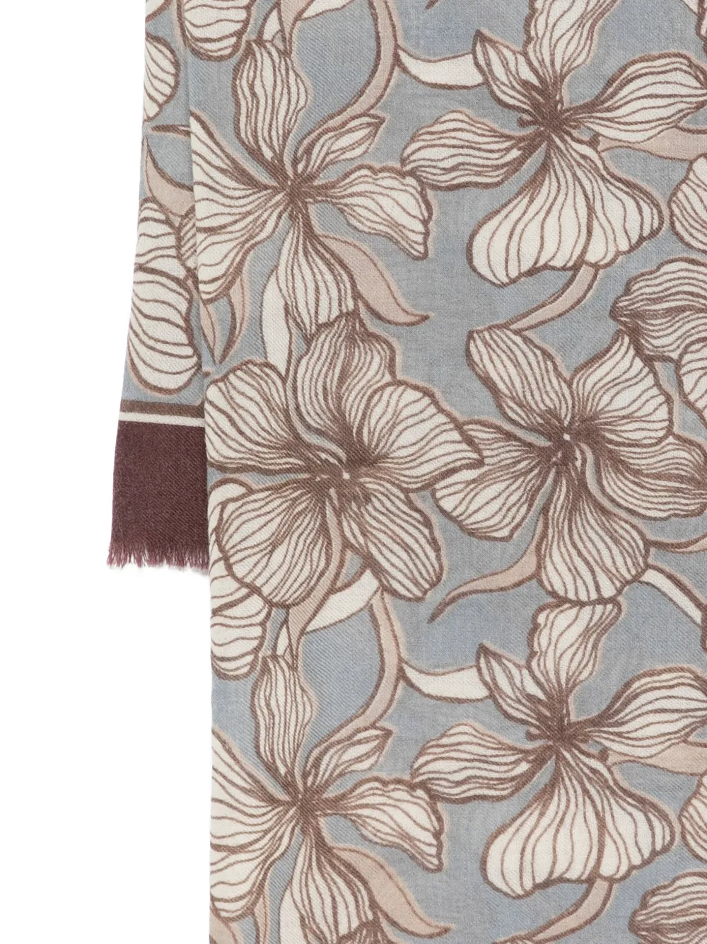 Marc O'polo Floral Fringed Scarf In Multi