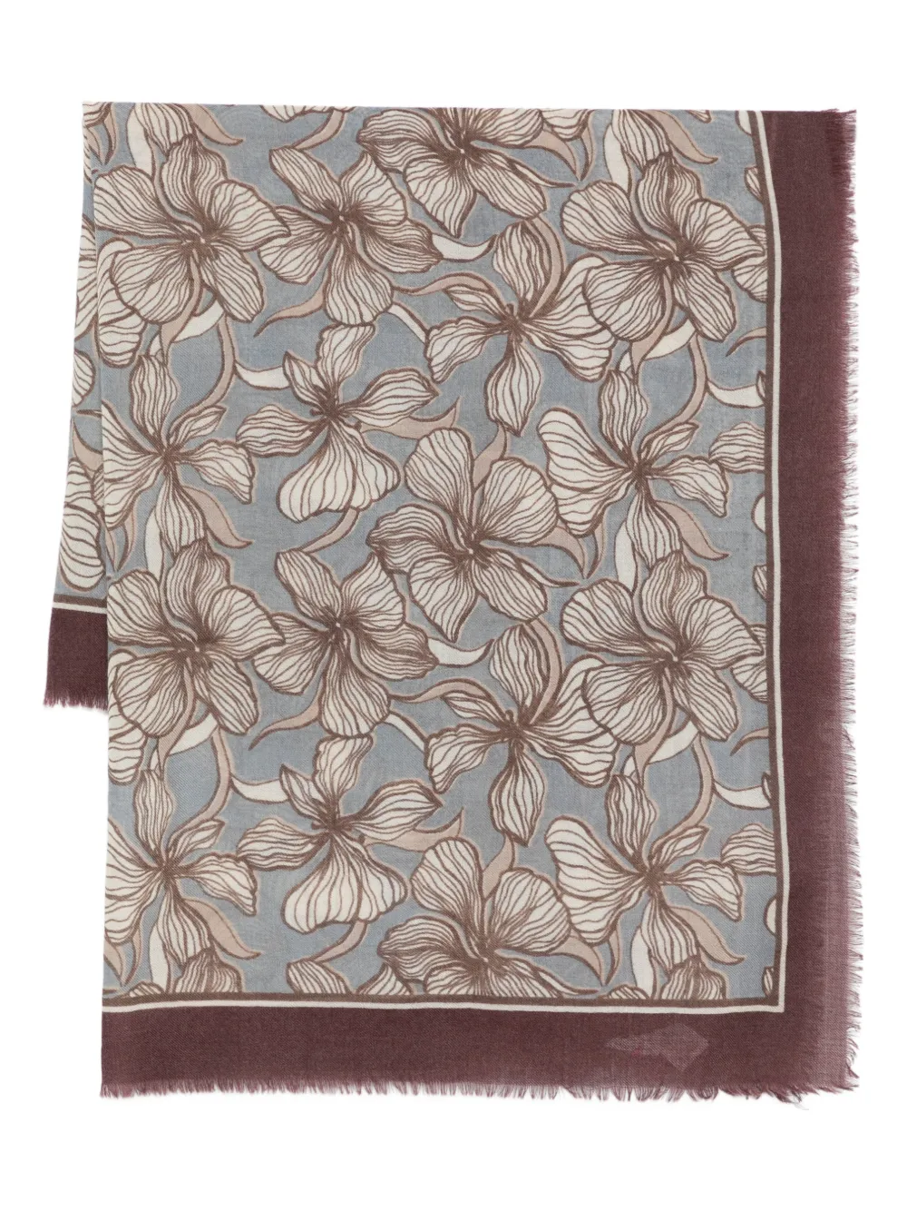 Marc O'polo Floral Fringed Scarf In Multi