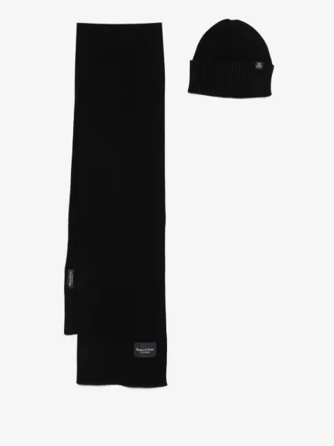 Marc O'Polo set de bufanda tejida de canalé