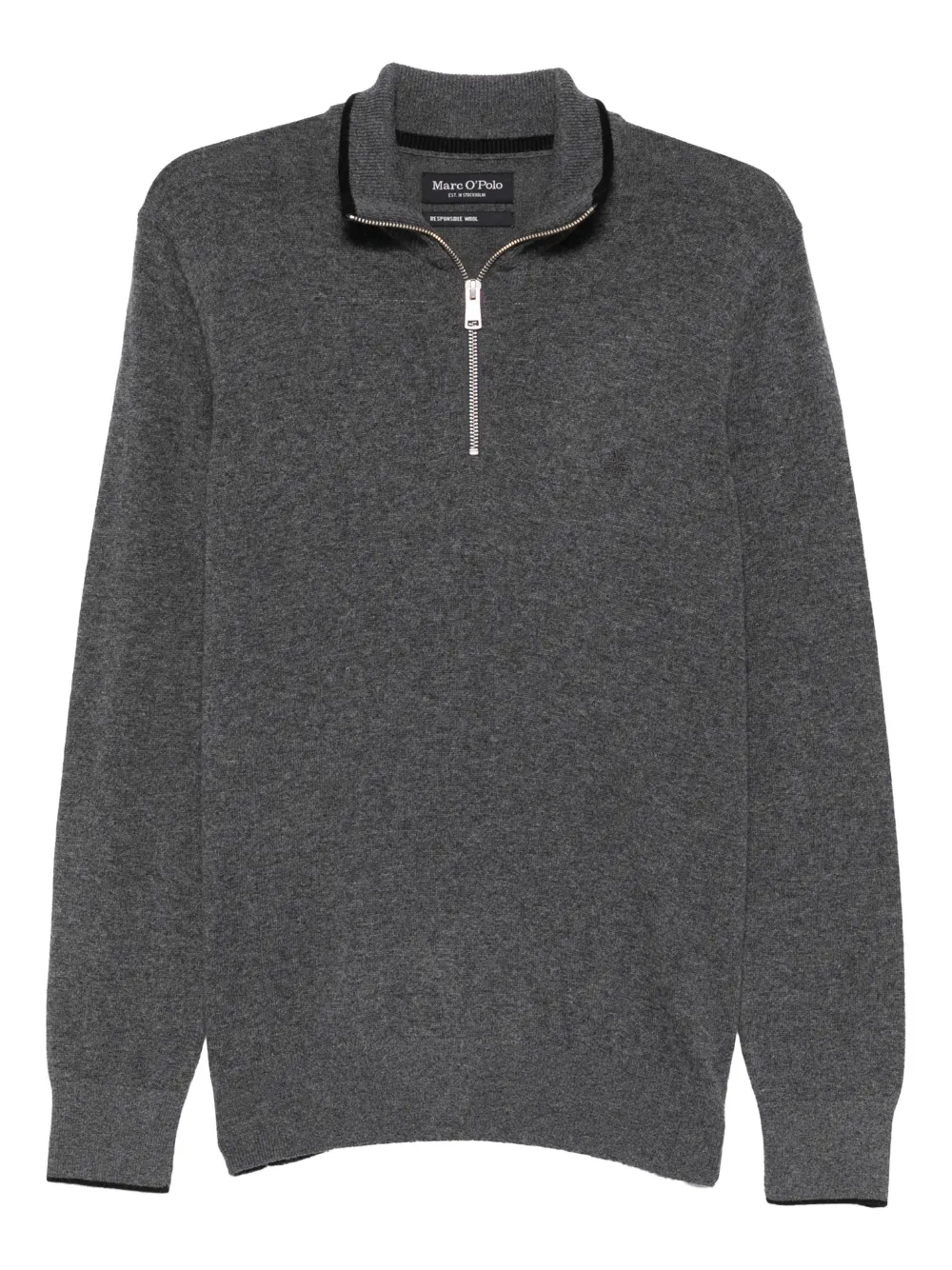 Marc O'Polo zip neck sweater | Grey | Image 1