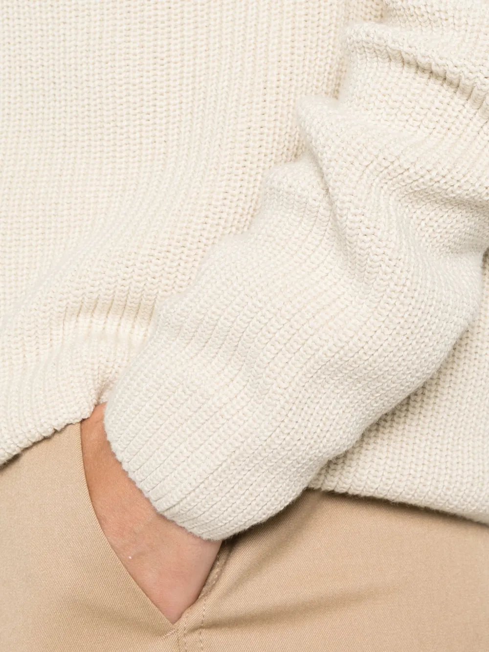 Marc O'Polo Trui met trechterhals Beige