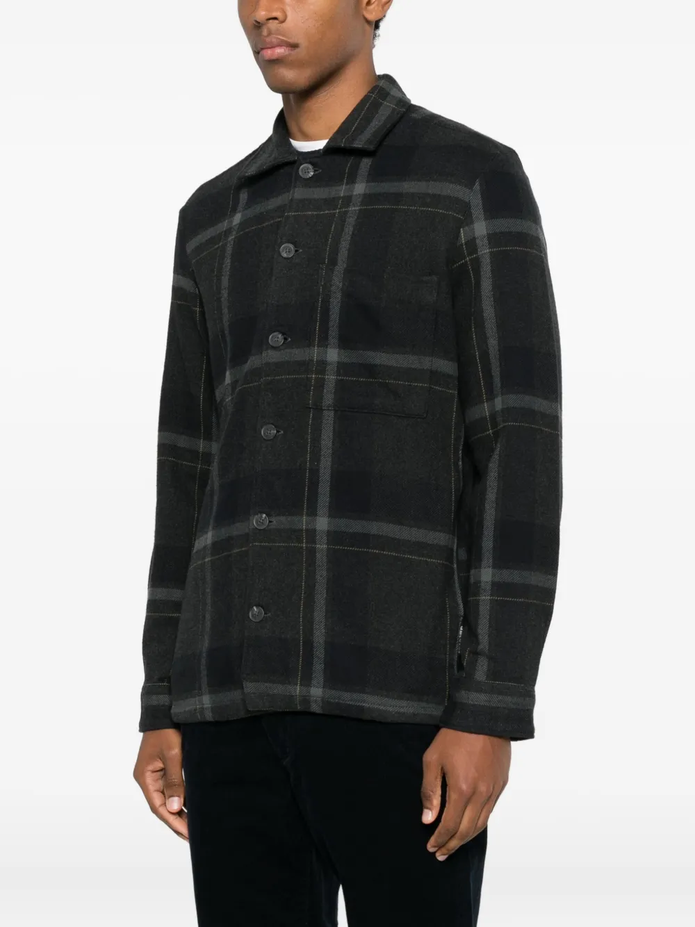 Marc O'polo Plaid Pocket Overshirt In Black