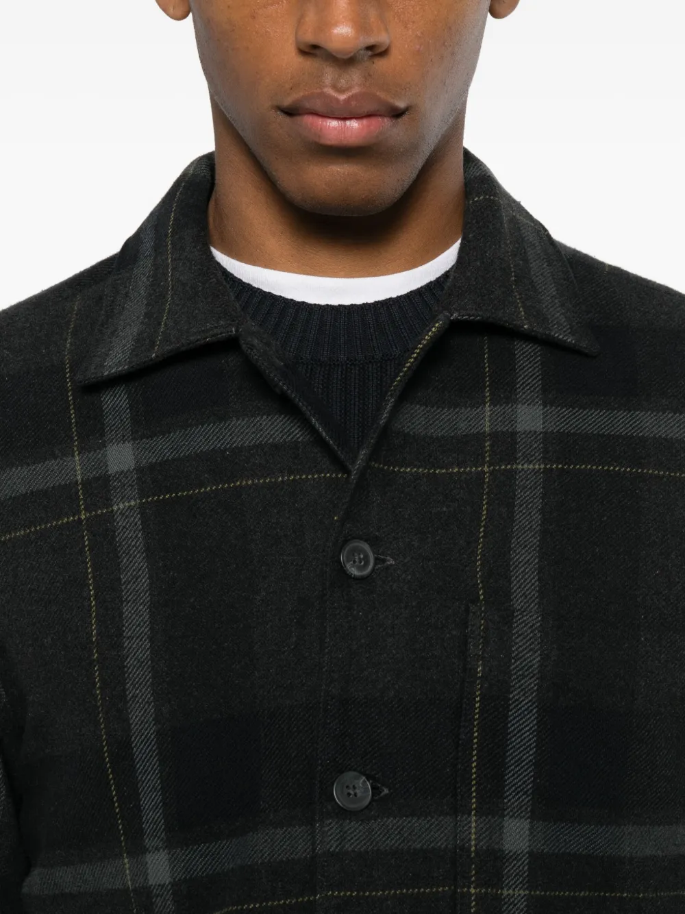 Marc O'polo Plaid Pocket Overshirt In Black