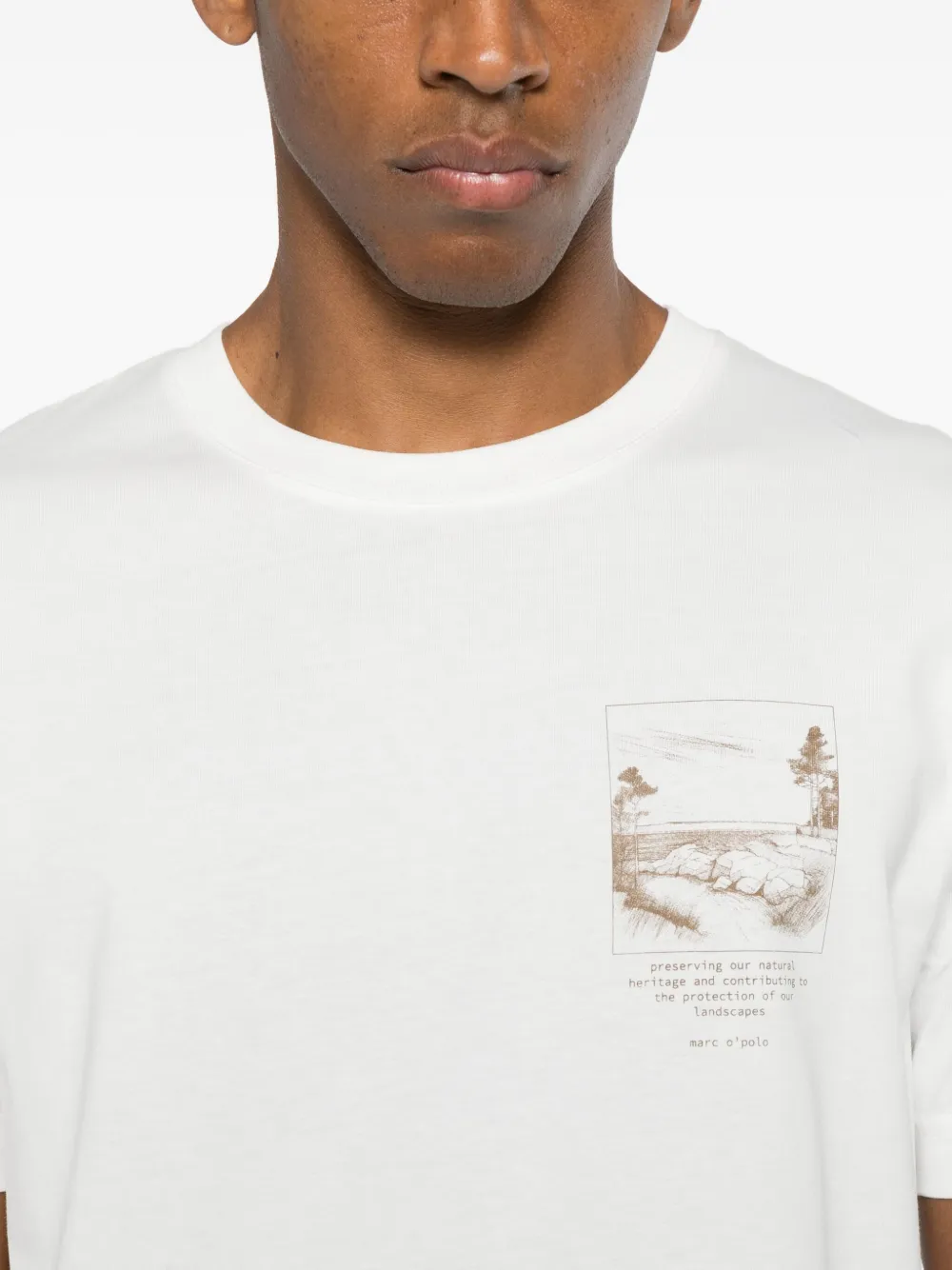Marc O'polo Graphic Pocket T-shirt In White