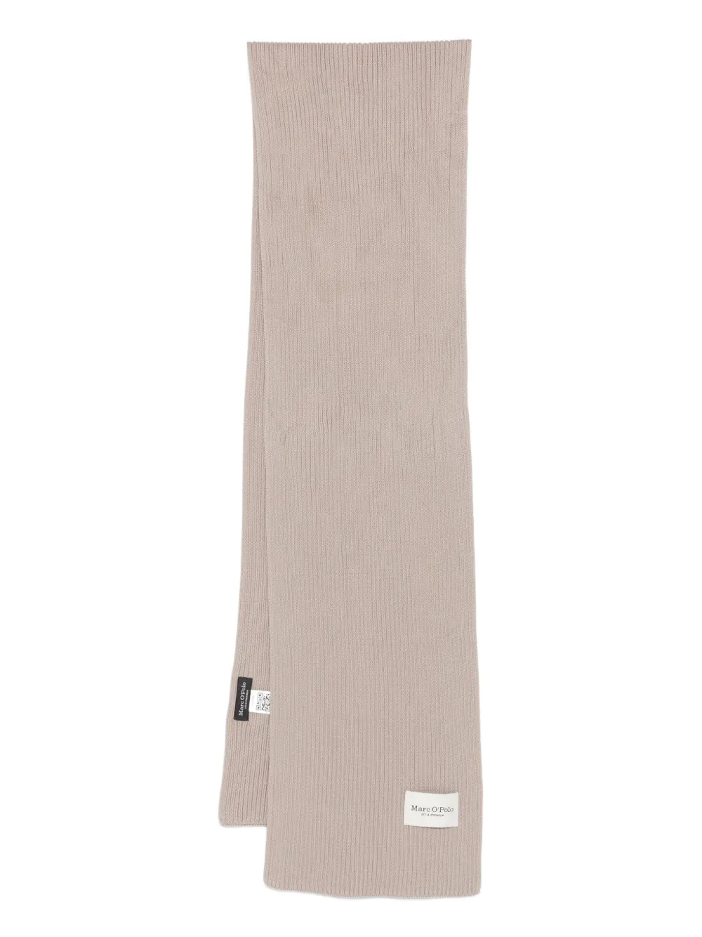 Marc O'Polo logo-patch ribbed scarf | Brown | Image 1