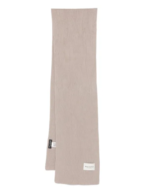 Marc O'Polo bufanda tejida de canalé con parche del logo