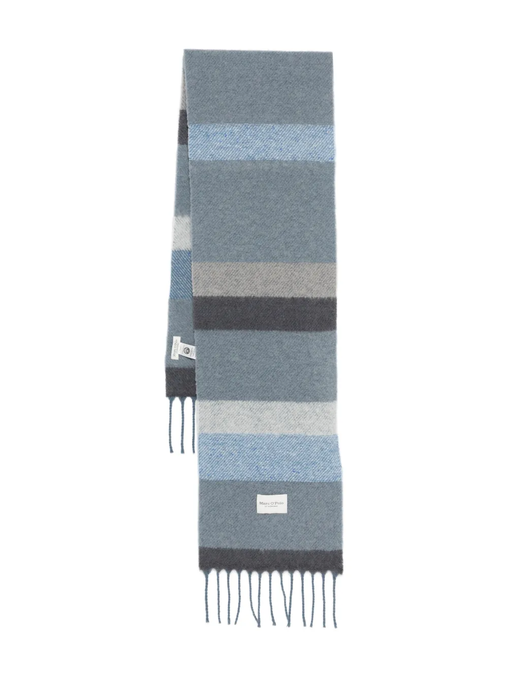 Marc O'Polo striped fringed scarf | Grey | Image 1