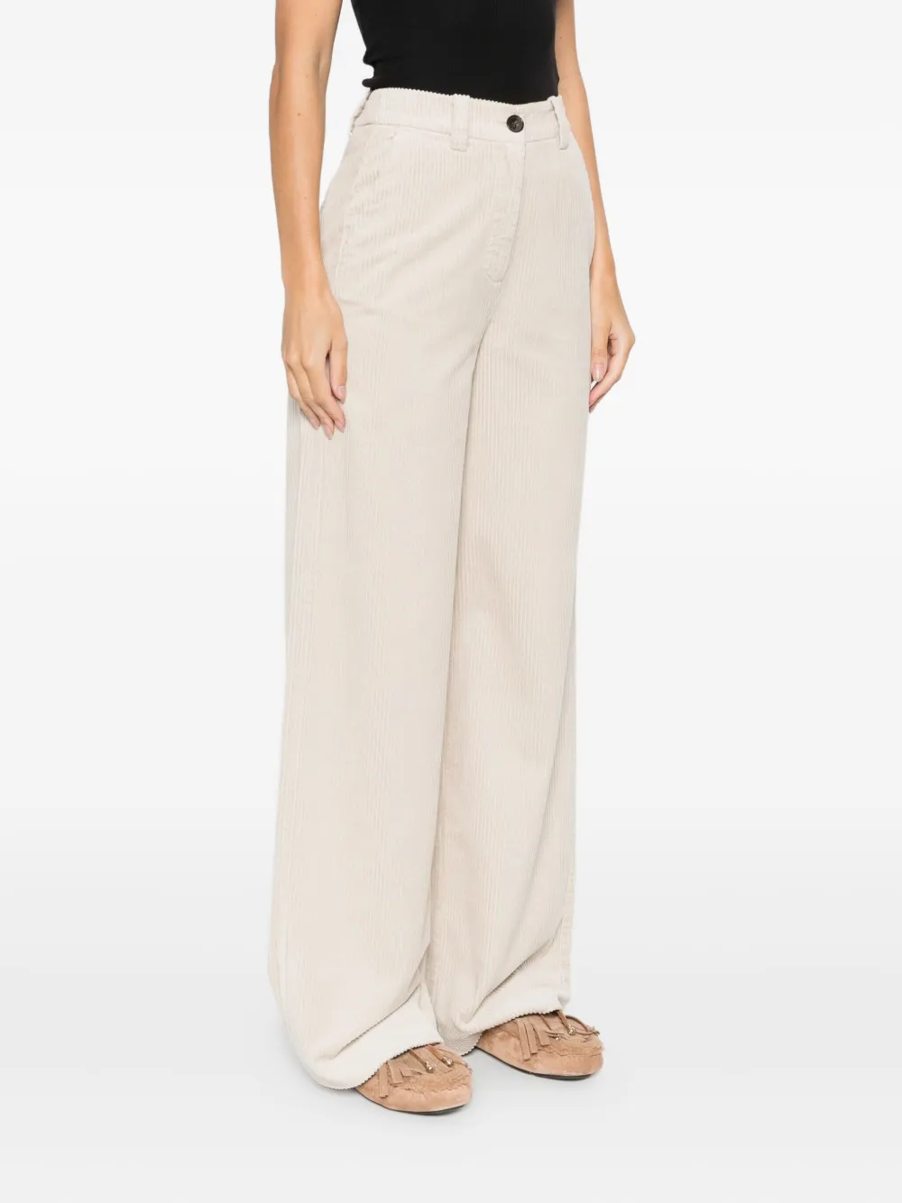 Marc O'polo Button Corduroy Trousers In Neutral