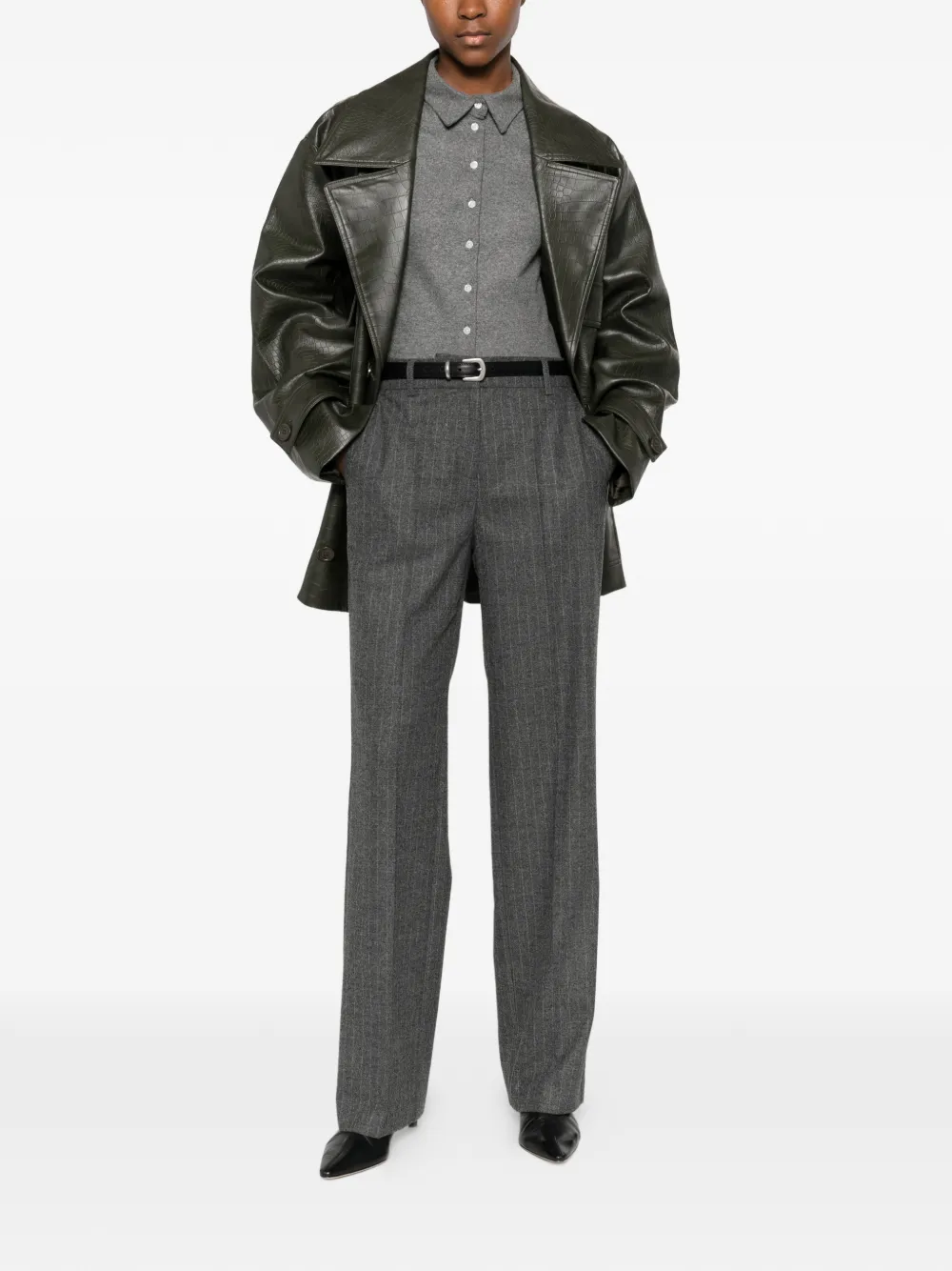 Marc O'Polo striped trousers - Grijs