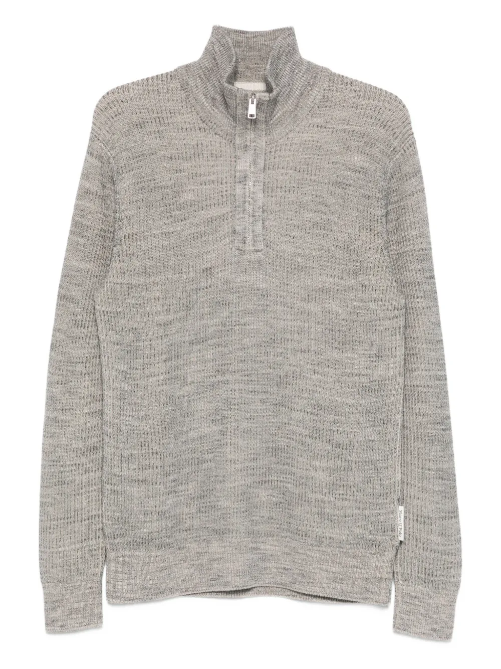 Marc O'polo Zip Heavy Knit Sweater In Gray