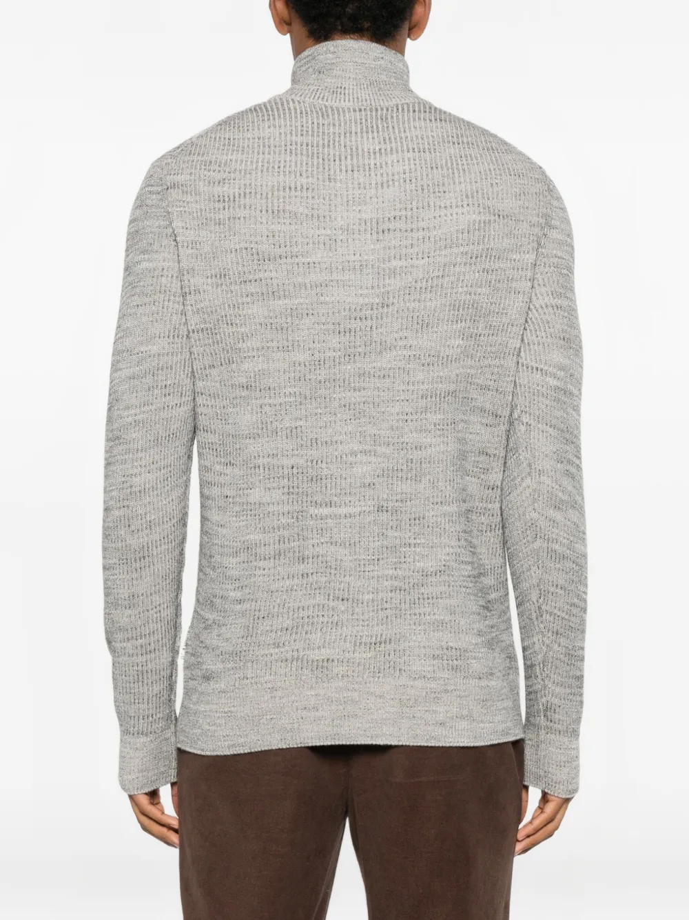 Marc O'polo Zip Heavy Knit Sweater In Gray