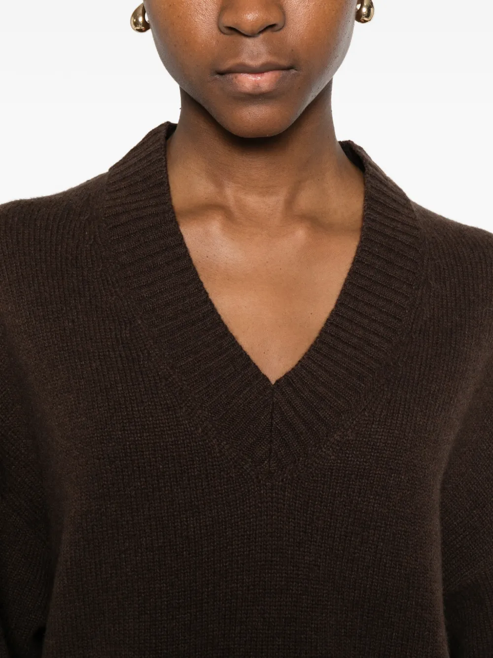 Marc O'polo V-neck Sweater In Brown