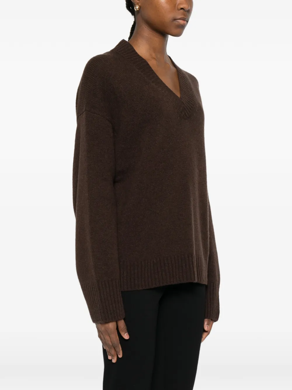 Marc O'polo V-neck Sweater In Brown