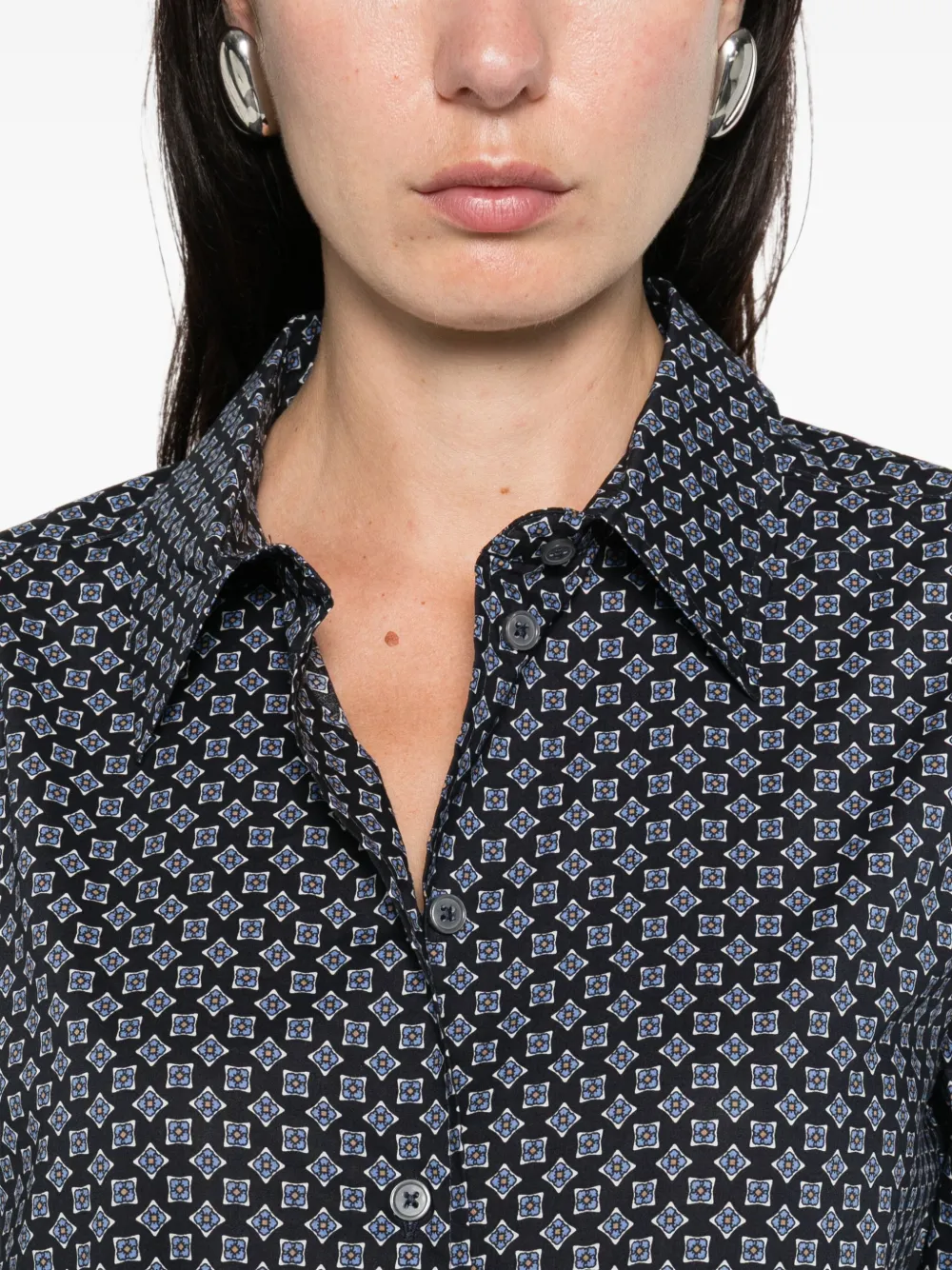 Marc O'Polo Top met patroon en lange mouwen Blauw