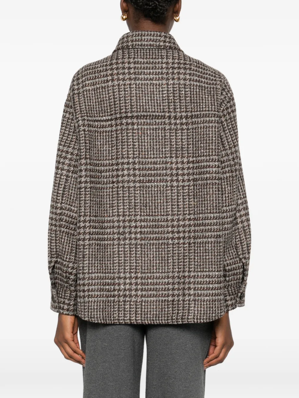 Marc O'polo Checked Overshirt In Brown