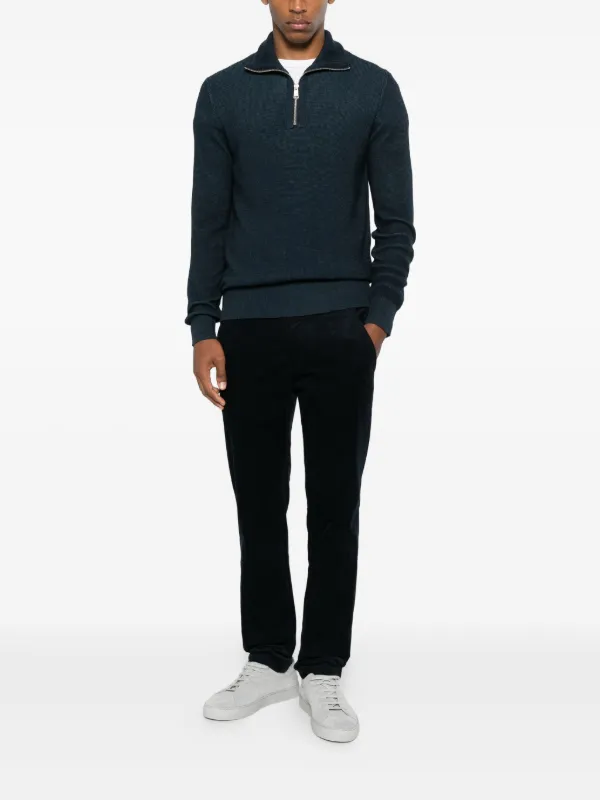 Marc O'Polo Zip funnel-neck Sweater | Blue | FARFETCH IN
