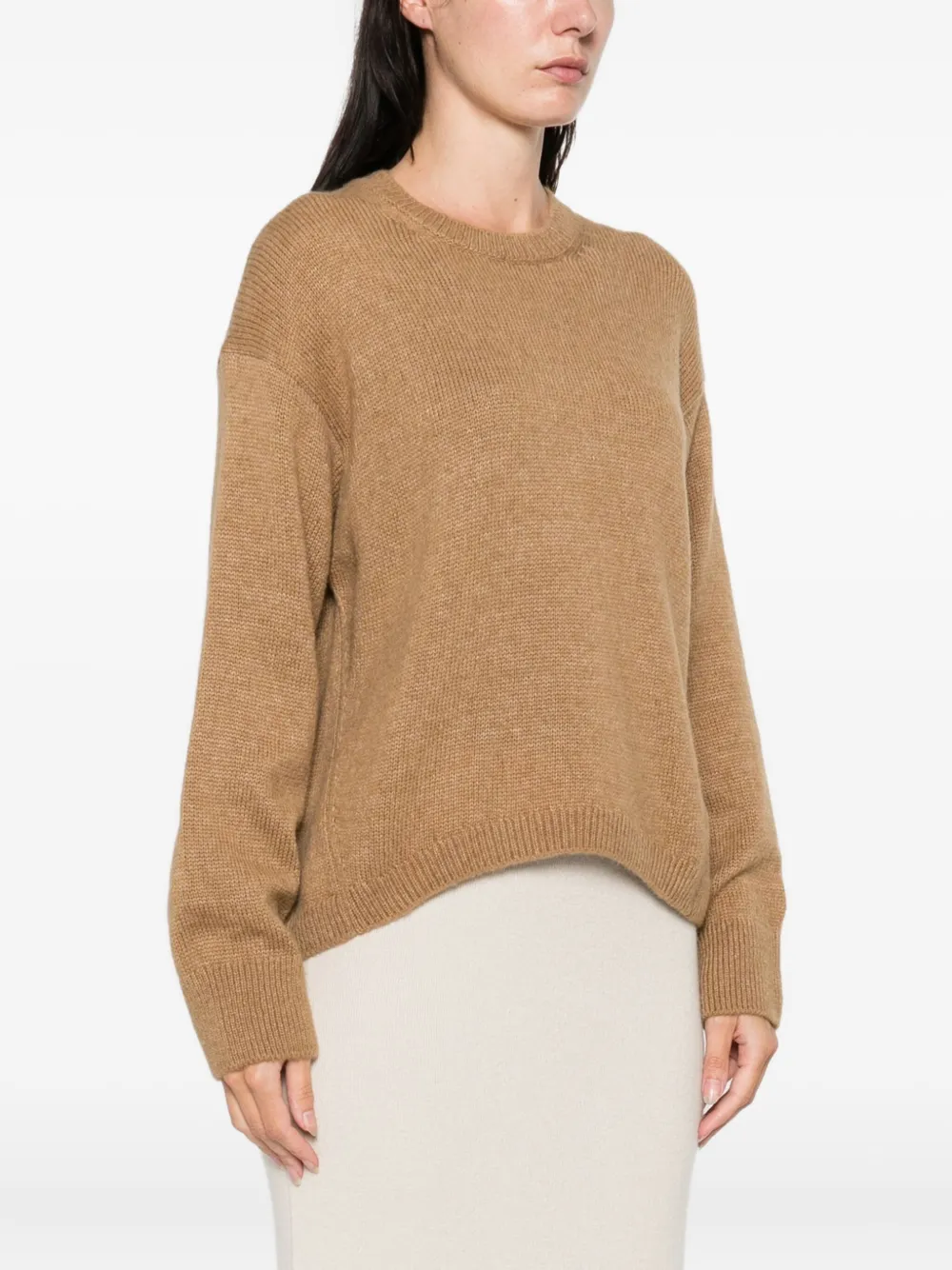 Marc O'polo Crewneck Knit Sweater In Brown