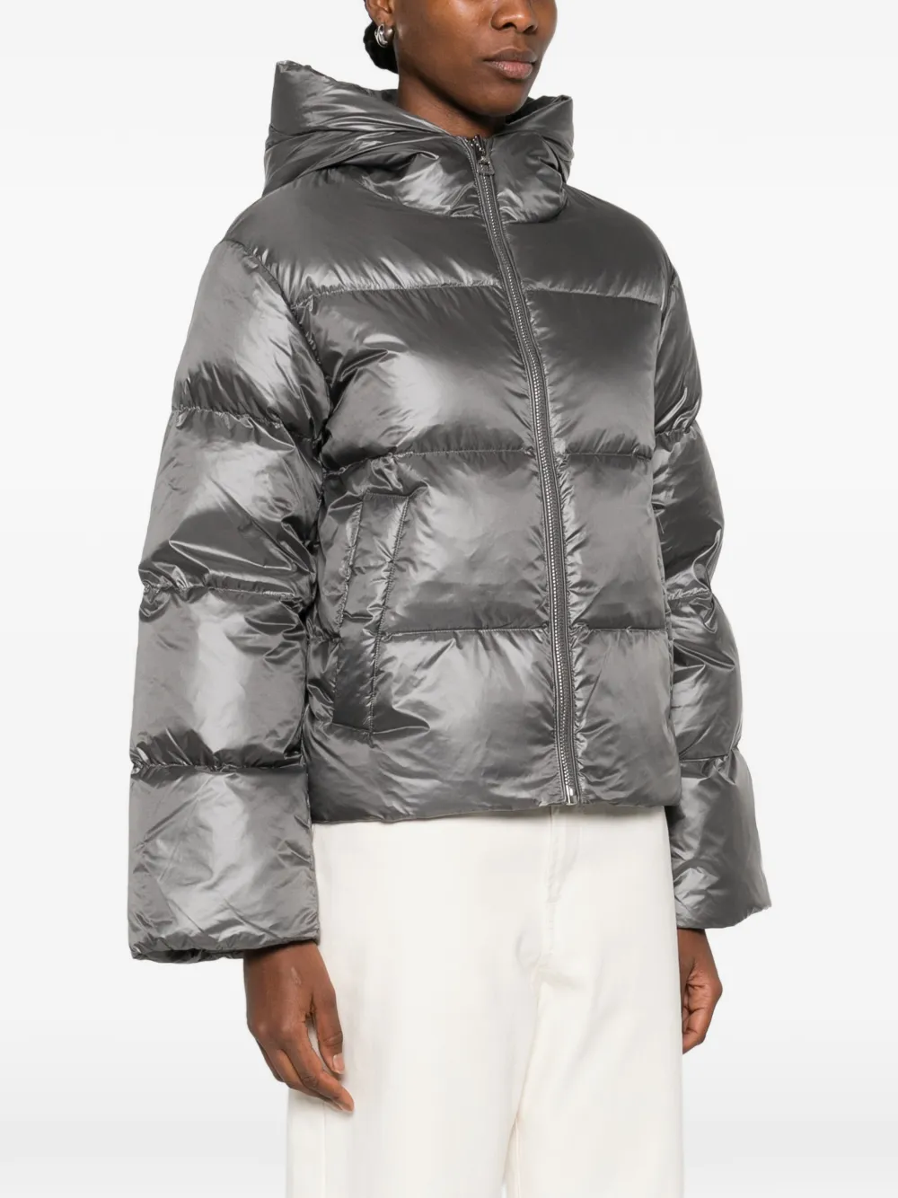  Marc O'polo Hooded Zip-up Puffer Jacket - Grey 
