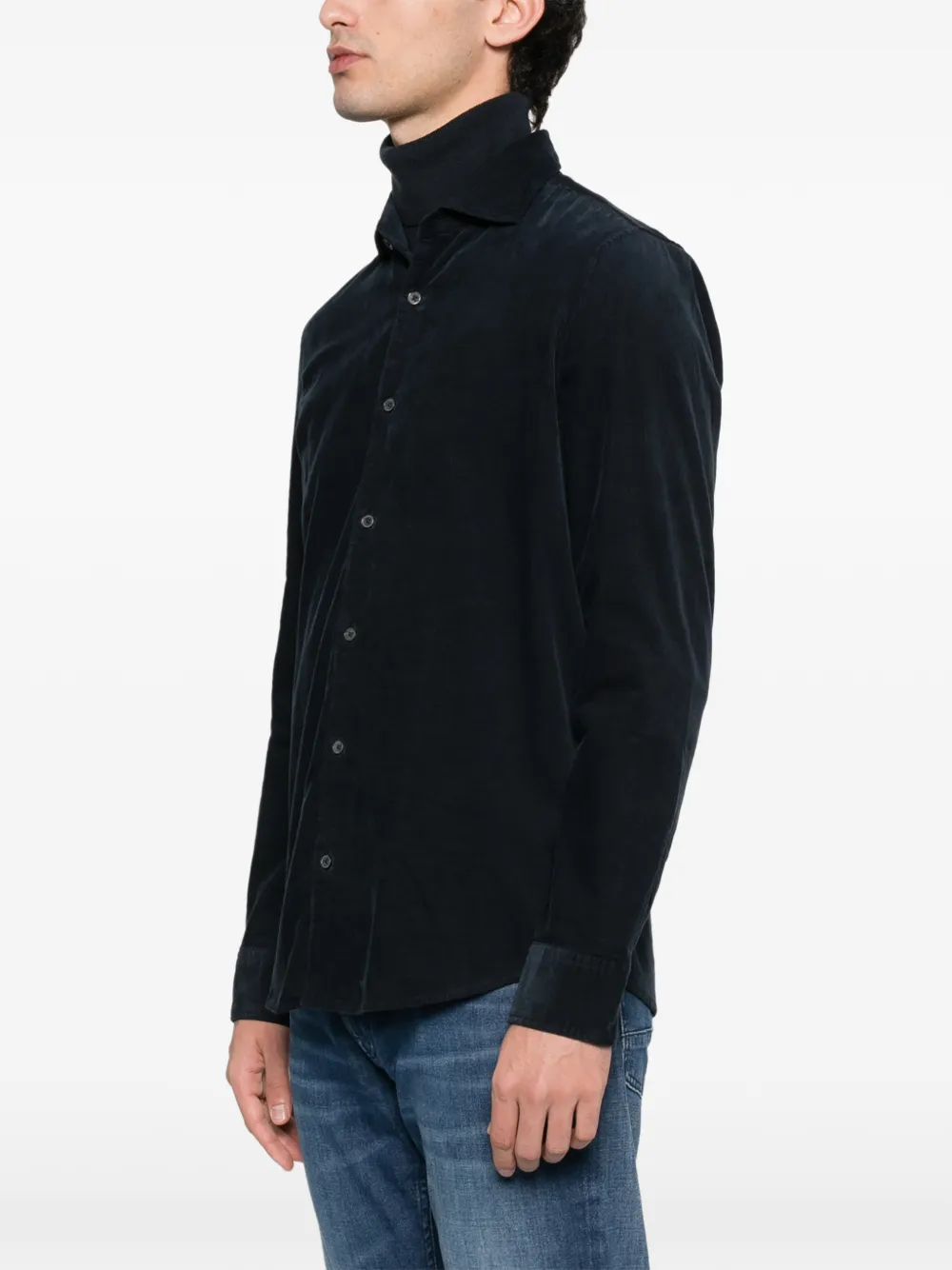 Marc O'Polo Ribfluwelen overhemd Blauw