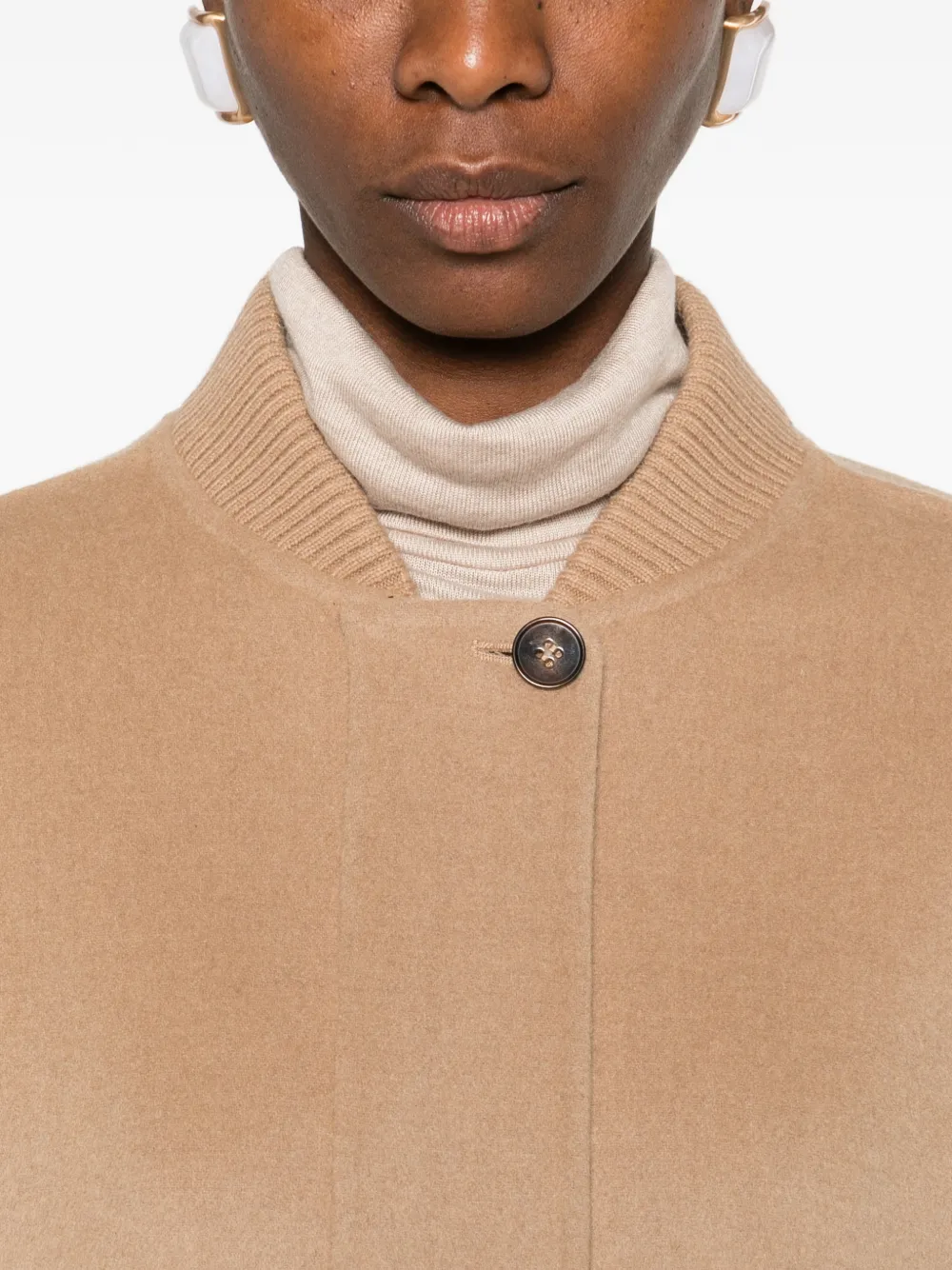 Marc O'polo Ribbed Bomber Top In Neutral
