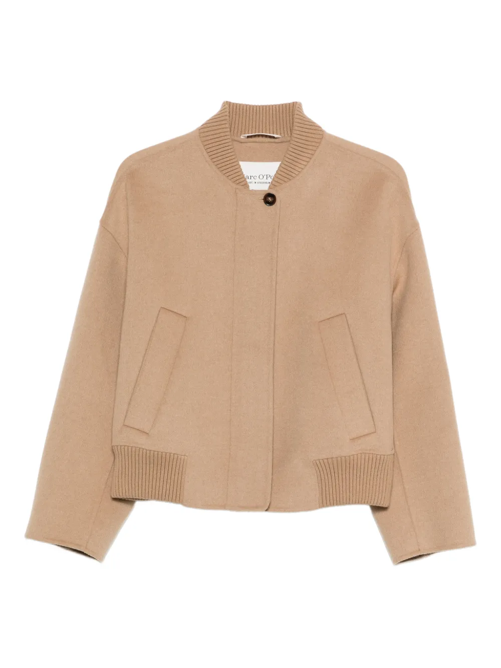 Marc O'polo Ribbed Bomber Top In Neutral