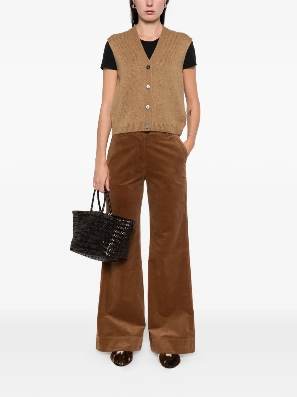 Marc O'polo Button-up Gilet In Brown