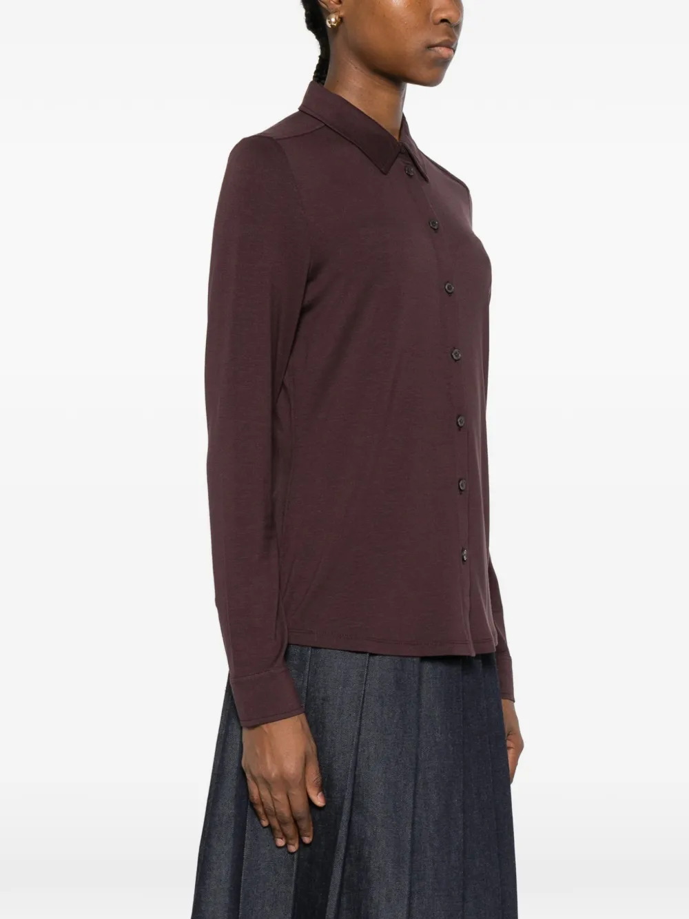 Marc O'polo Buttoned Long-sleeve Shirt In Brown