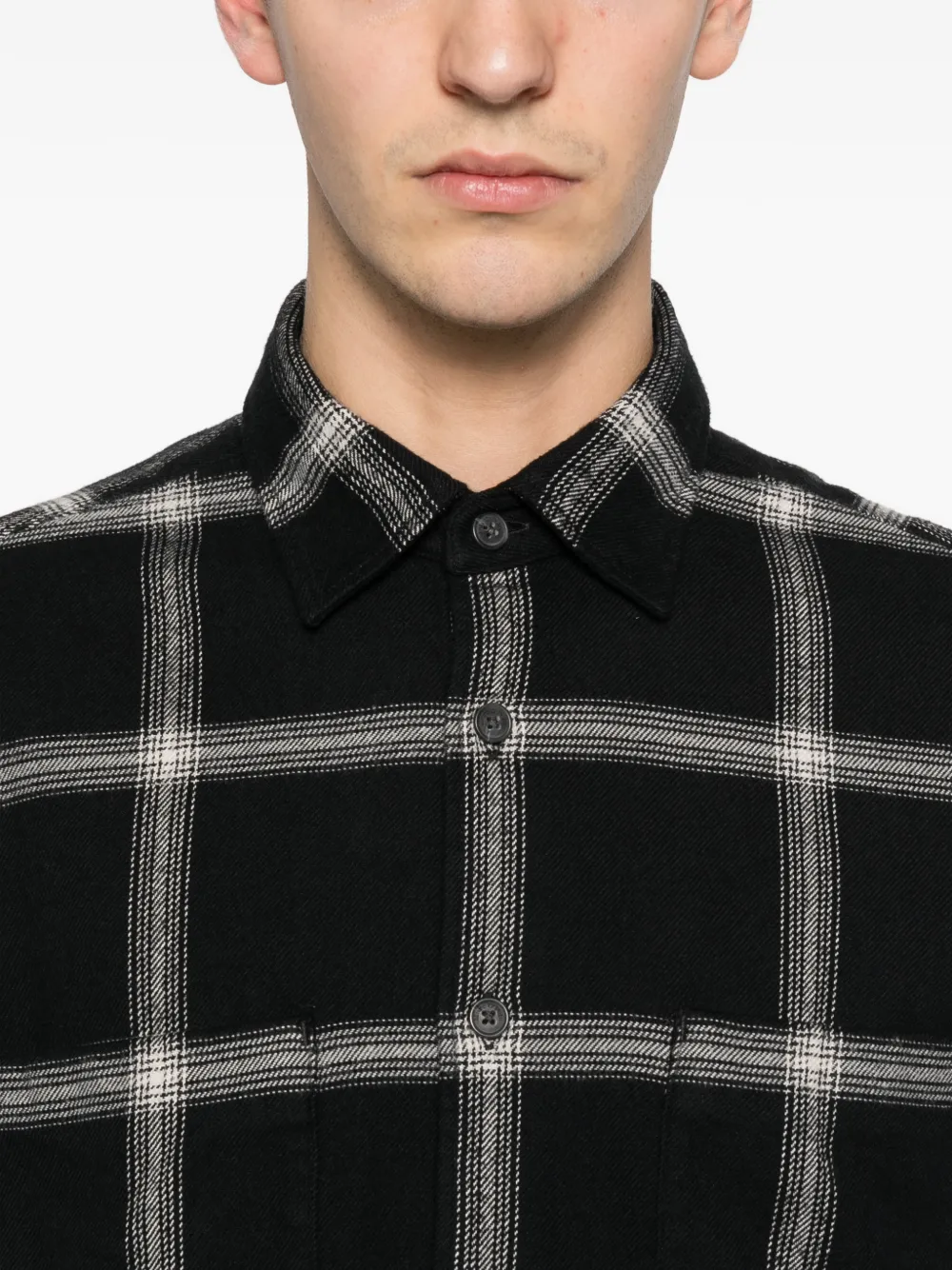 Marc O'polo Checked Black Shirt In Black