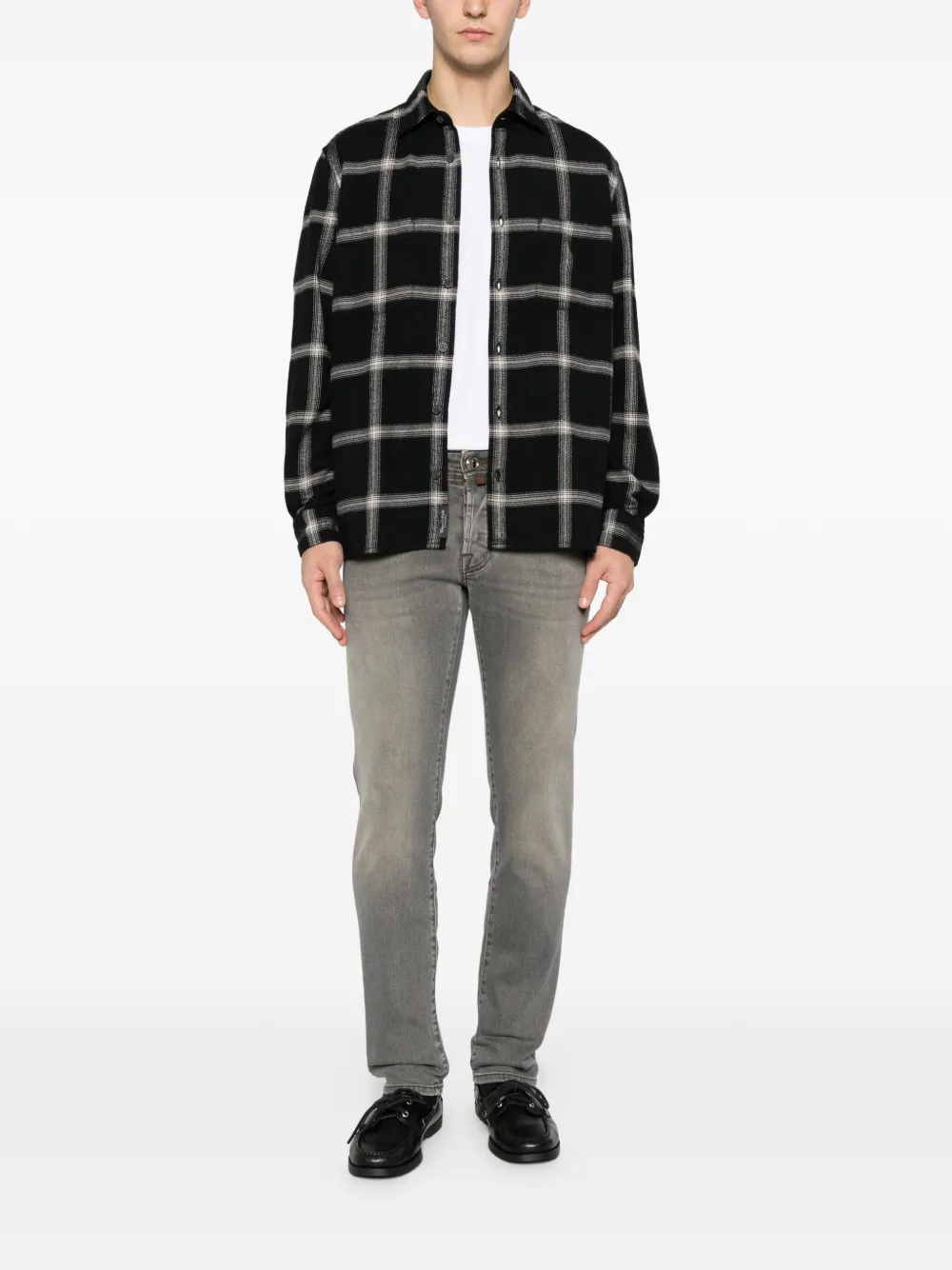 Marc O'Polo checked black shirt - Zwart