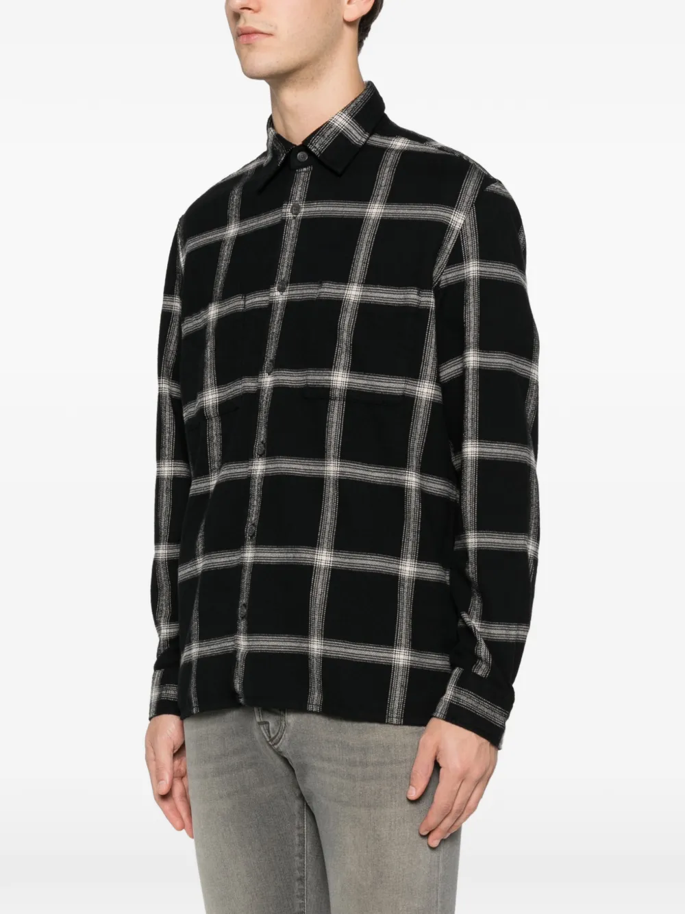 Marc O'polo Checked Black Shirt In Black