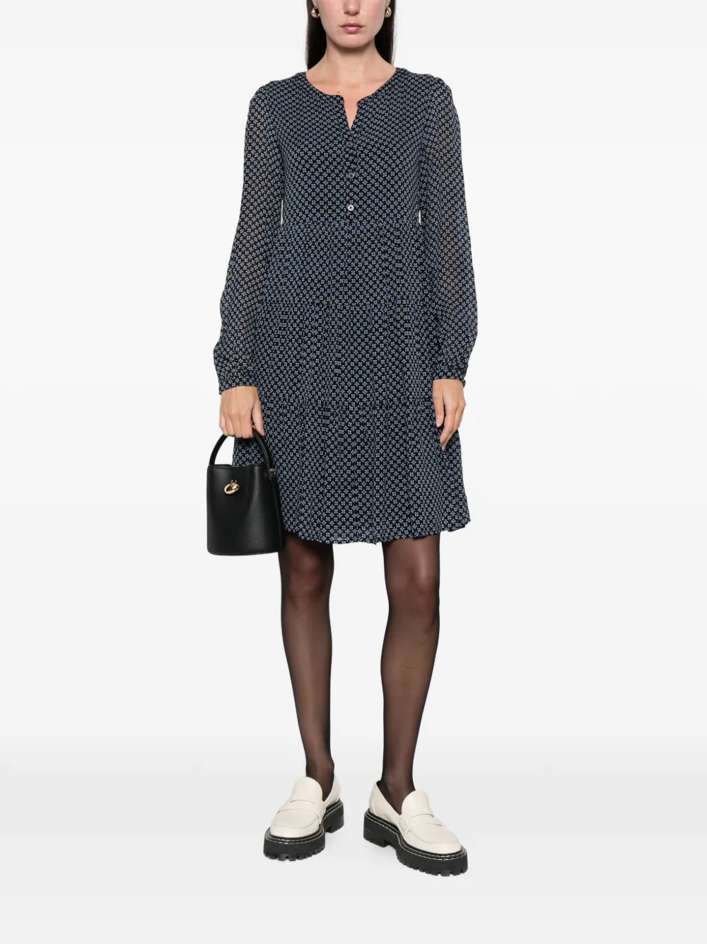 Marc O'Polo button geometric mini dress | Day Dresses | Image 2