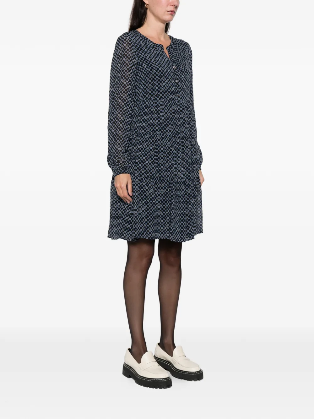Marc O'Polo Button geometrische mini-jurk Blauw