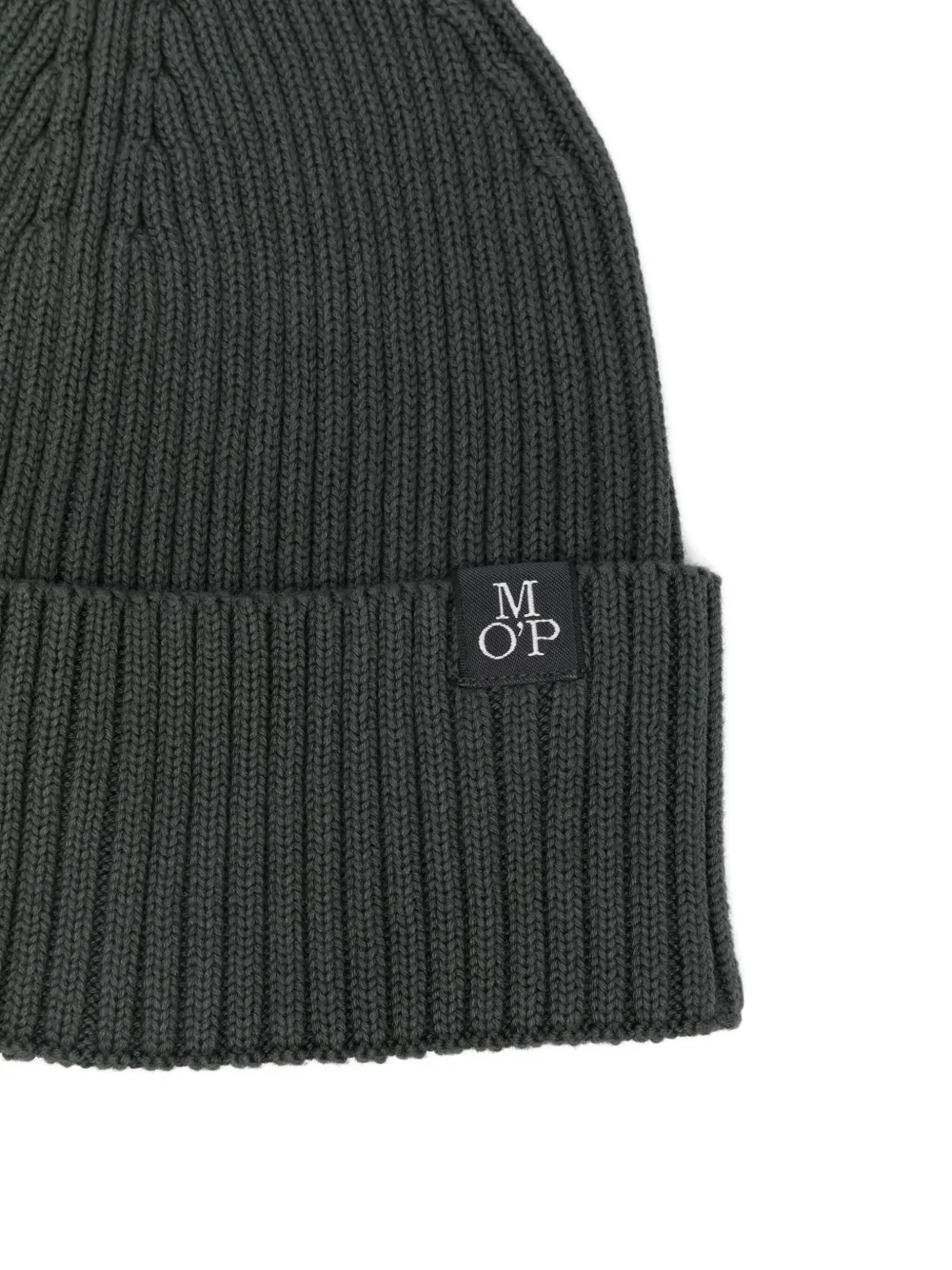 Marc O'polo Ribbed Logo Cap In Gray