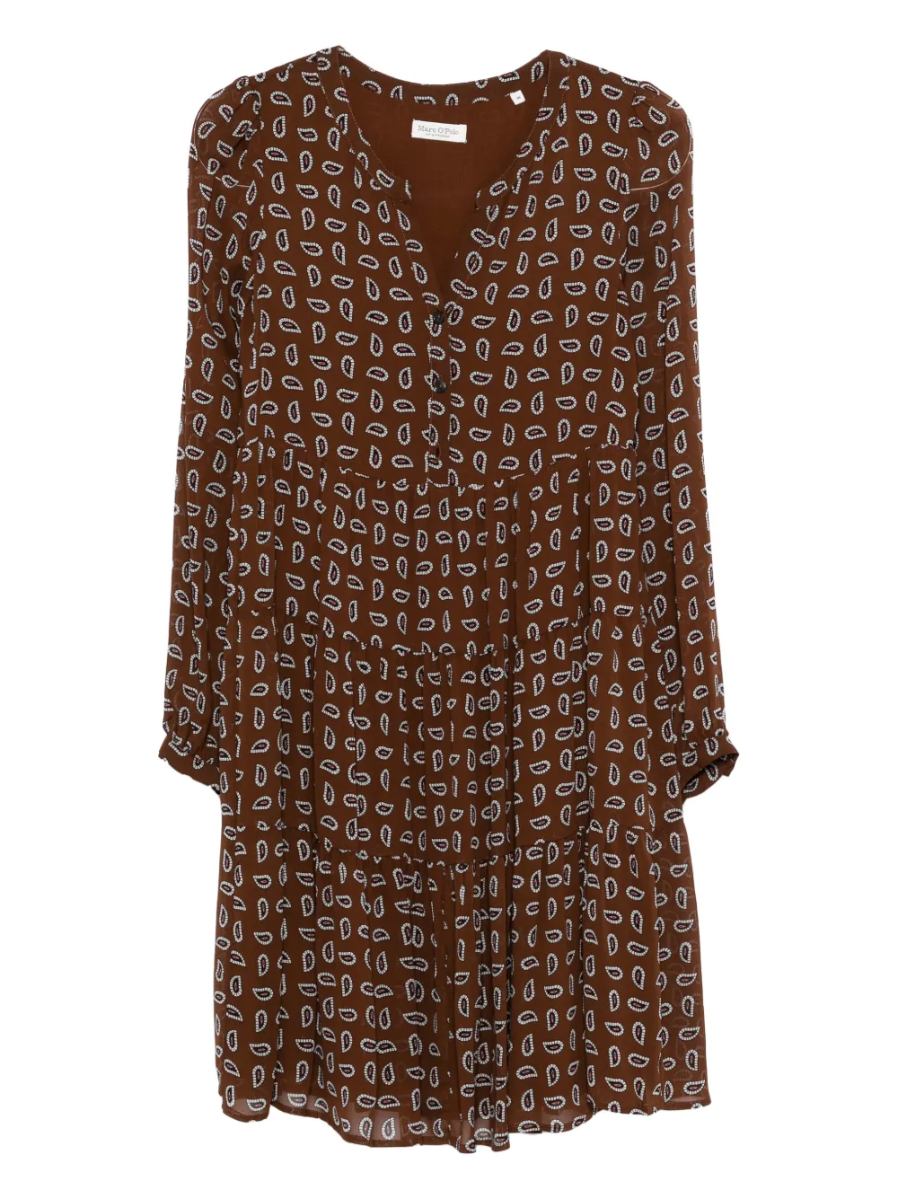 Marc O'Polo tie detail mini dress | Brown | Image 1
