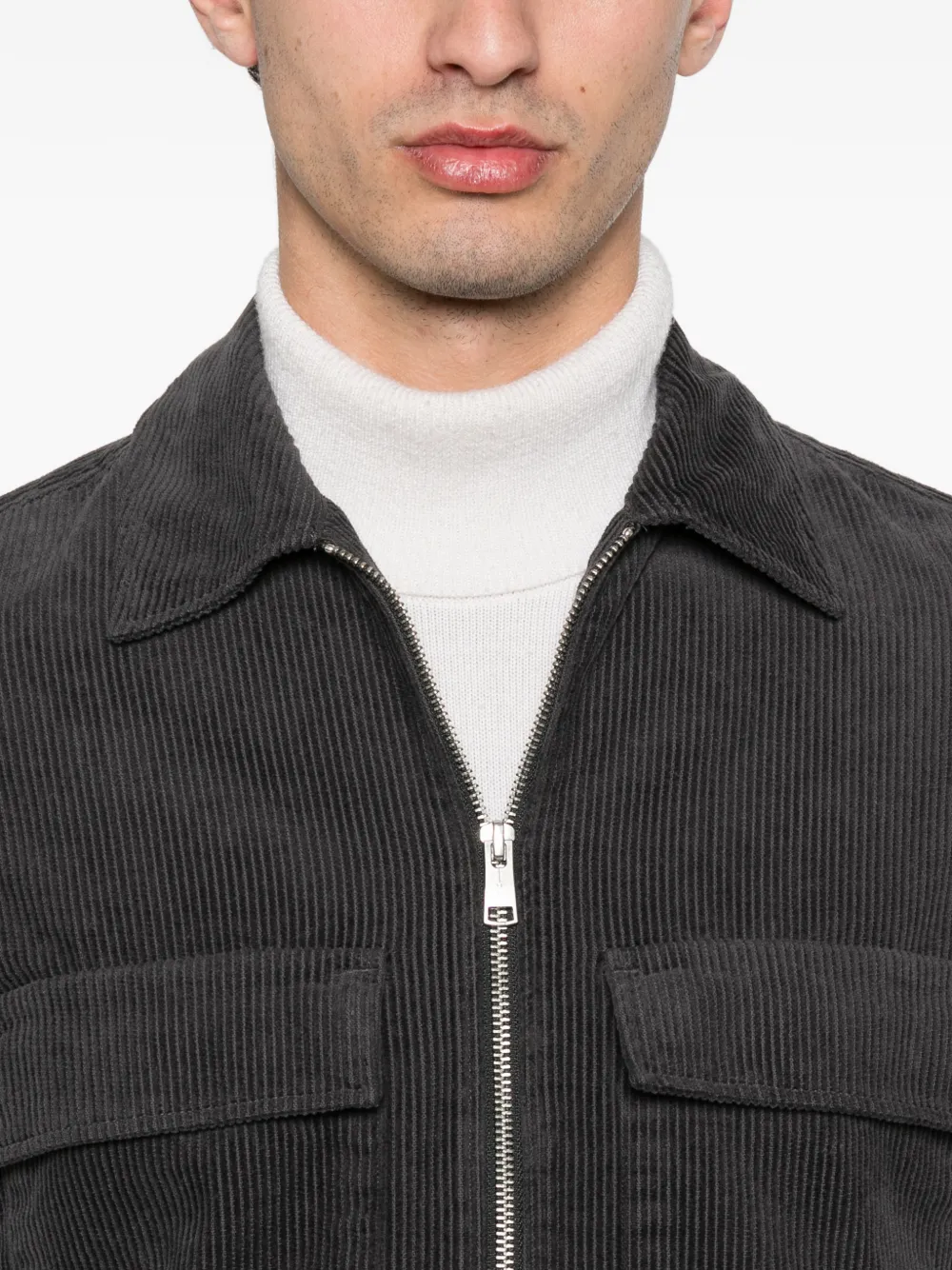 Marc O'polo Pocket Zip-up Overshirt In Black