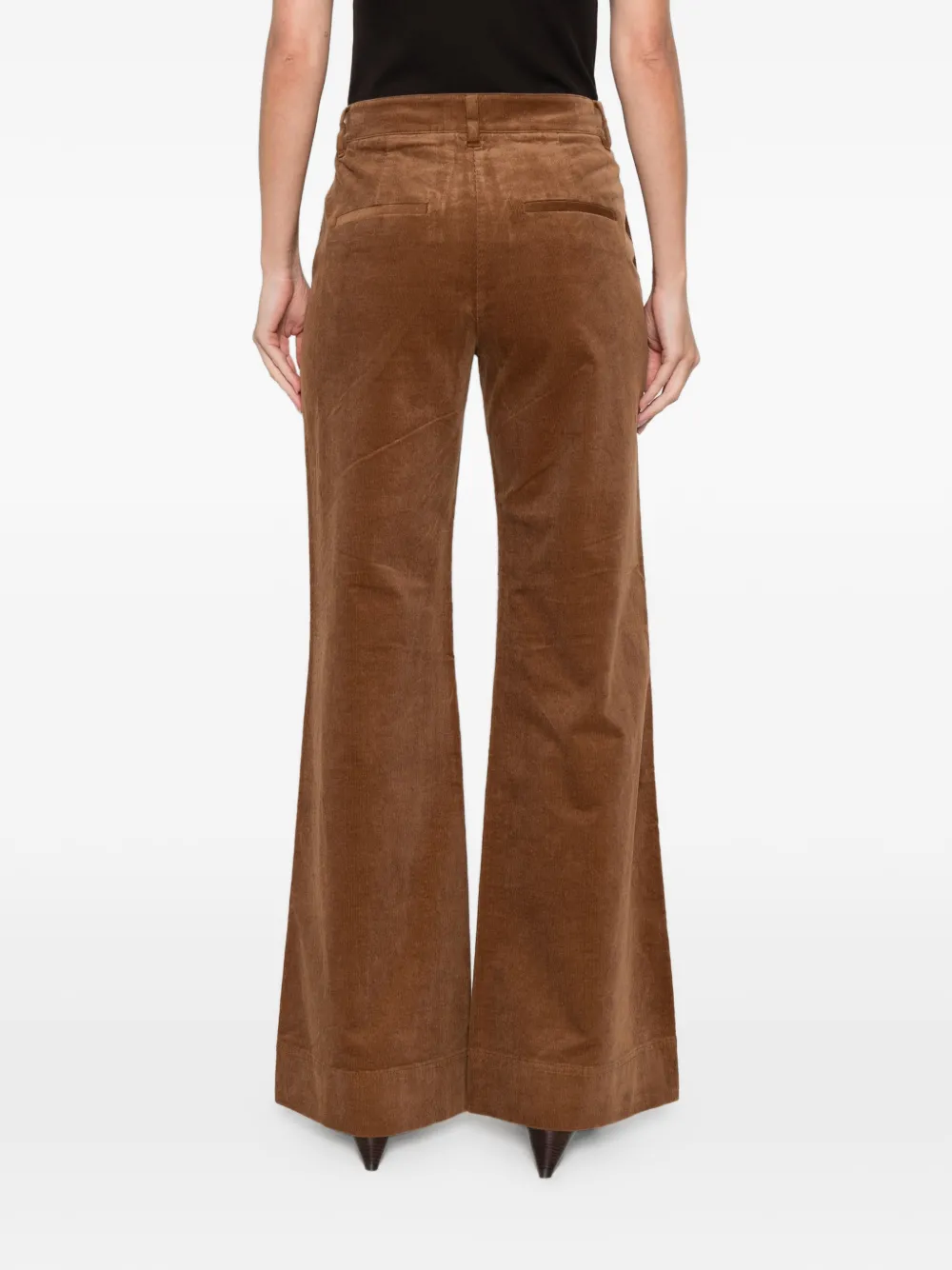 Marc O'Polo Flared broek met ribfluwelen textuur Bruin