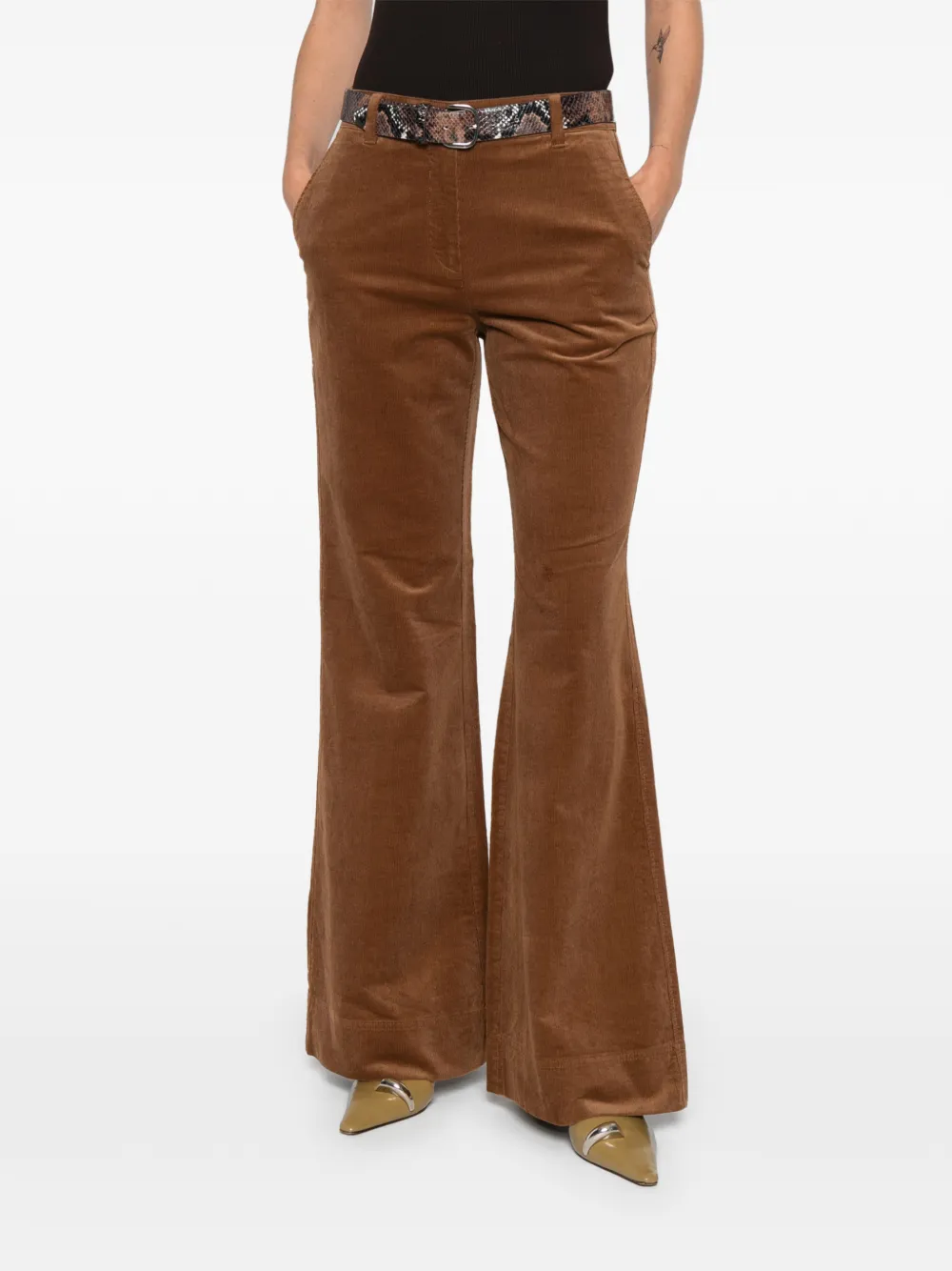 Marc O'Polo corduroy-texture flared trousers | 喇叭裤 | Image 2