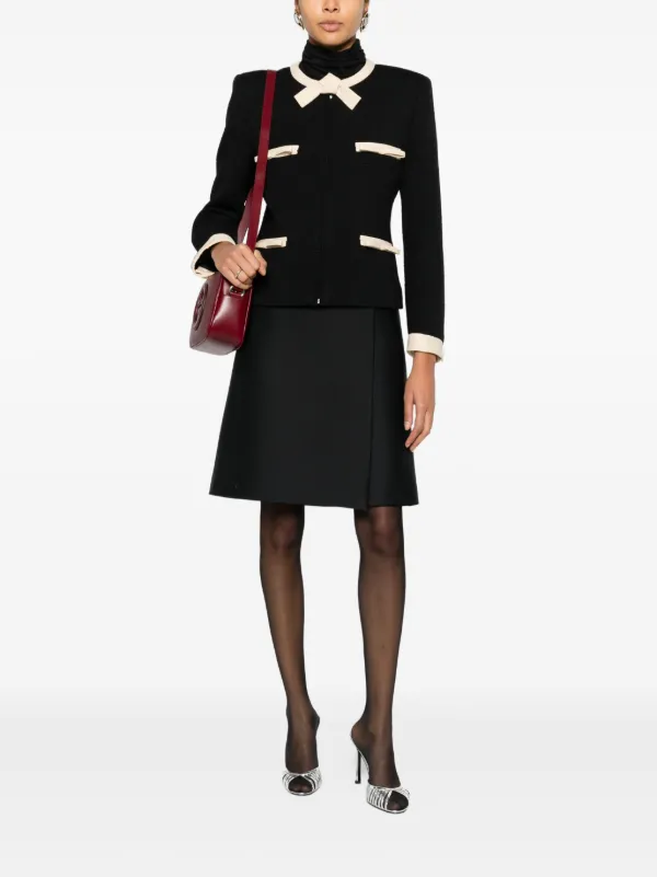 定価60万 VALENTINO 24AW Vロゴ ツイードショートジャケット Valentino Garavani ツイード ジャケット | ブラック | FARFETCH JP