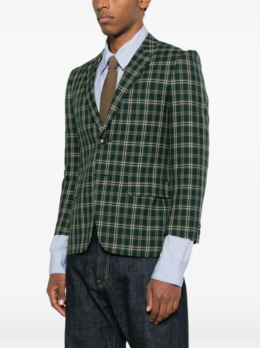 Pre-owned Junya Watanabe 2004 Checked Jacket In Green