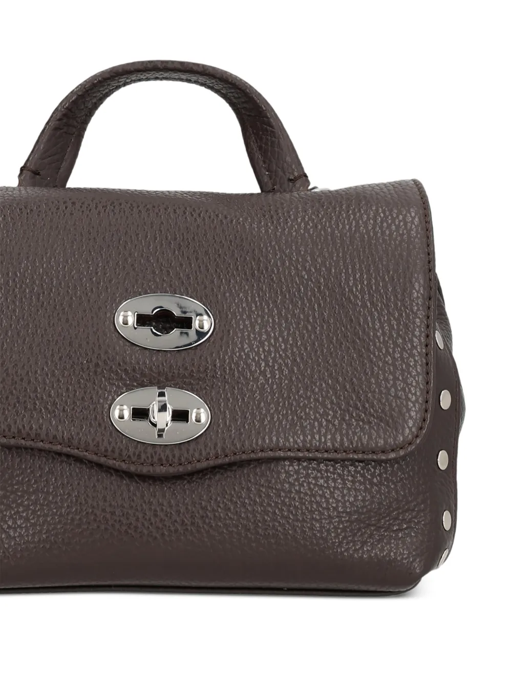 Zanellato Postina studded top handle shoulder bag - Bruin