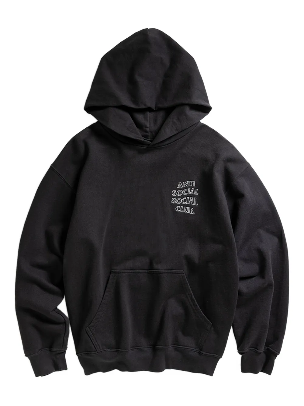 Anti Social Social Club Logo-embroidered Hoodie In Black