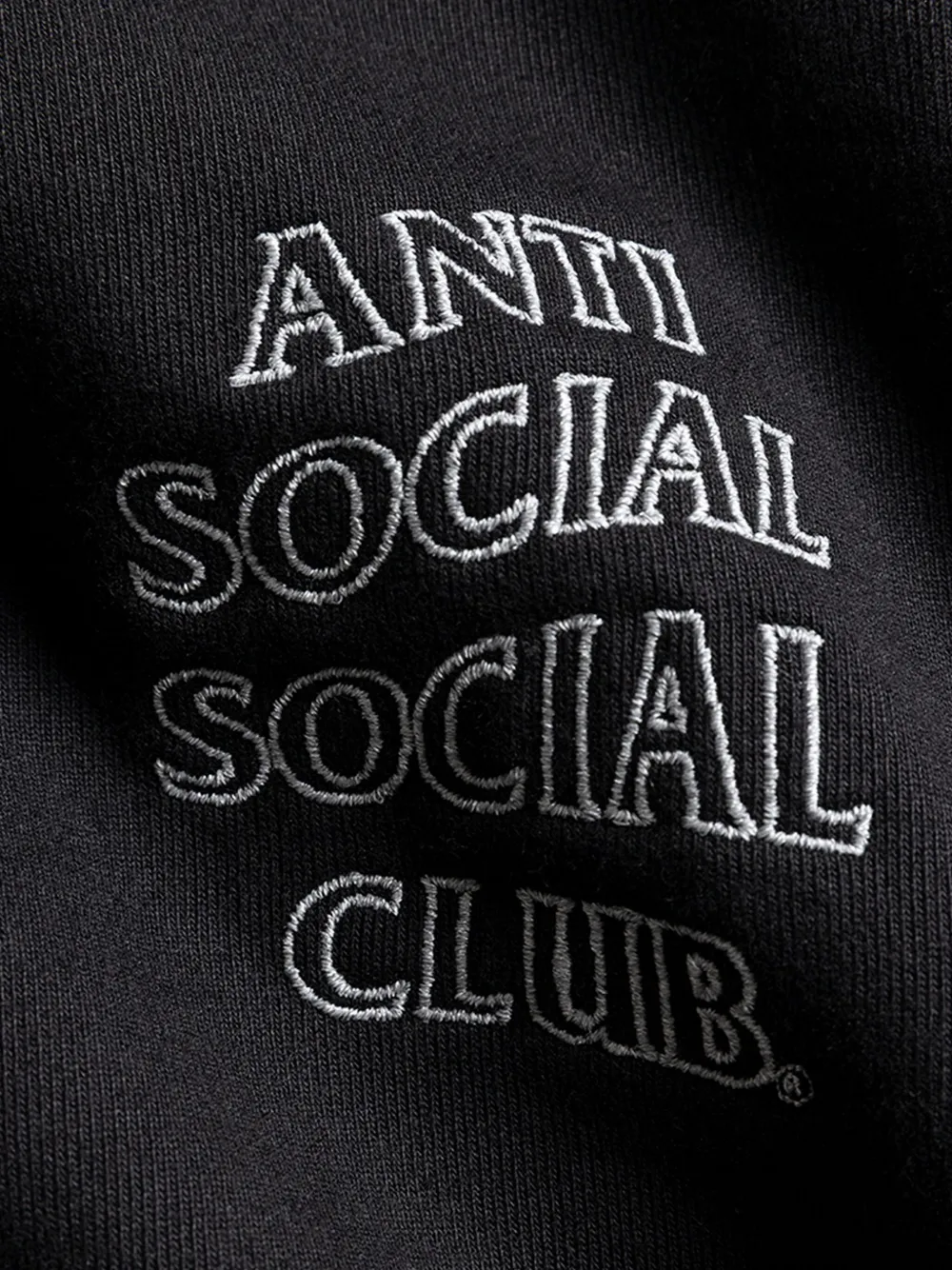 Anti Social Social Club Logo-embroidered Hoodie In Black