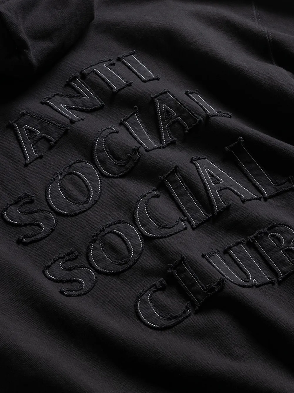 Anti Social Social Club Logo-embroidered Hoodie In Black