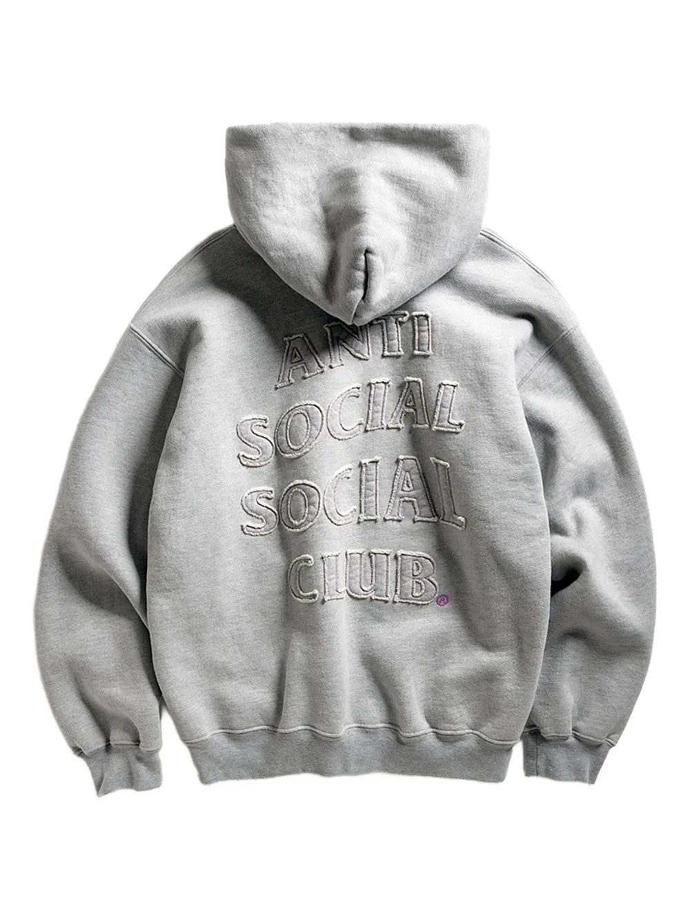 Anti Social Social Club Logo-appliqué Hoodie In Gray